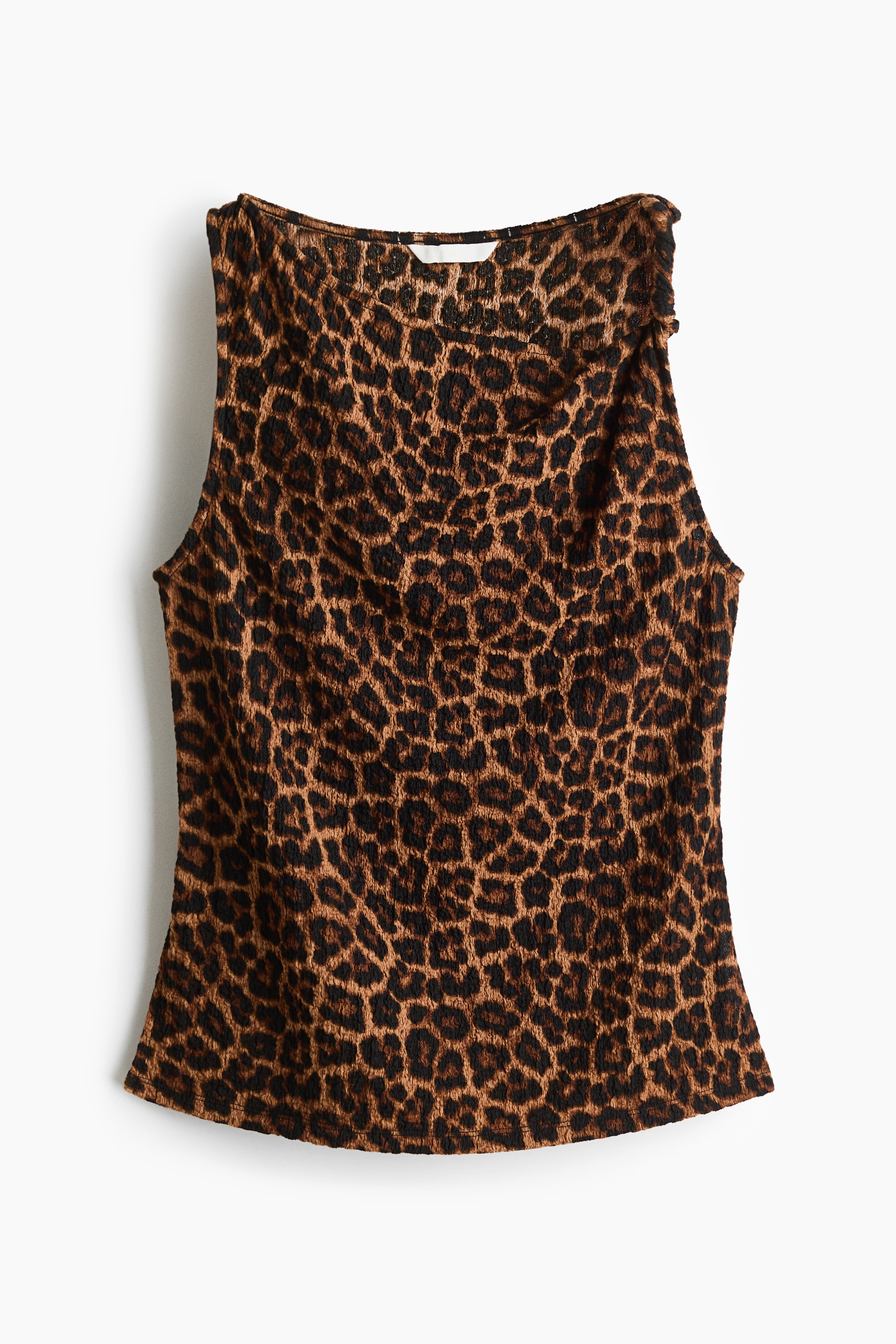 Top con detalle girado - Beige/Diseño de leopardo/Verde caqui oscuro/Café oscuro