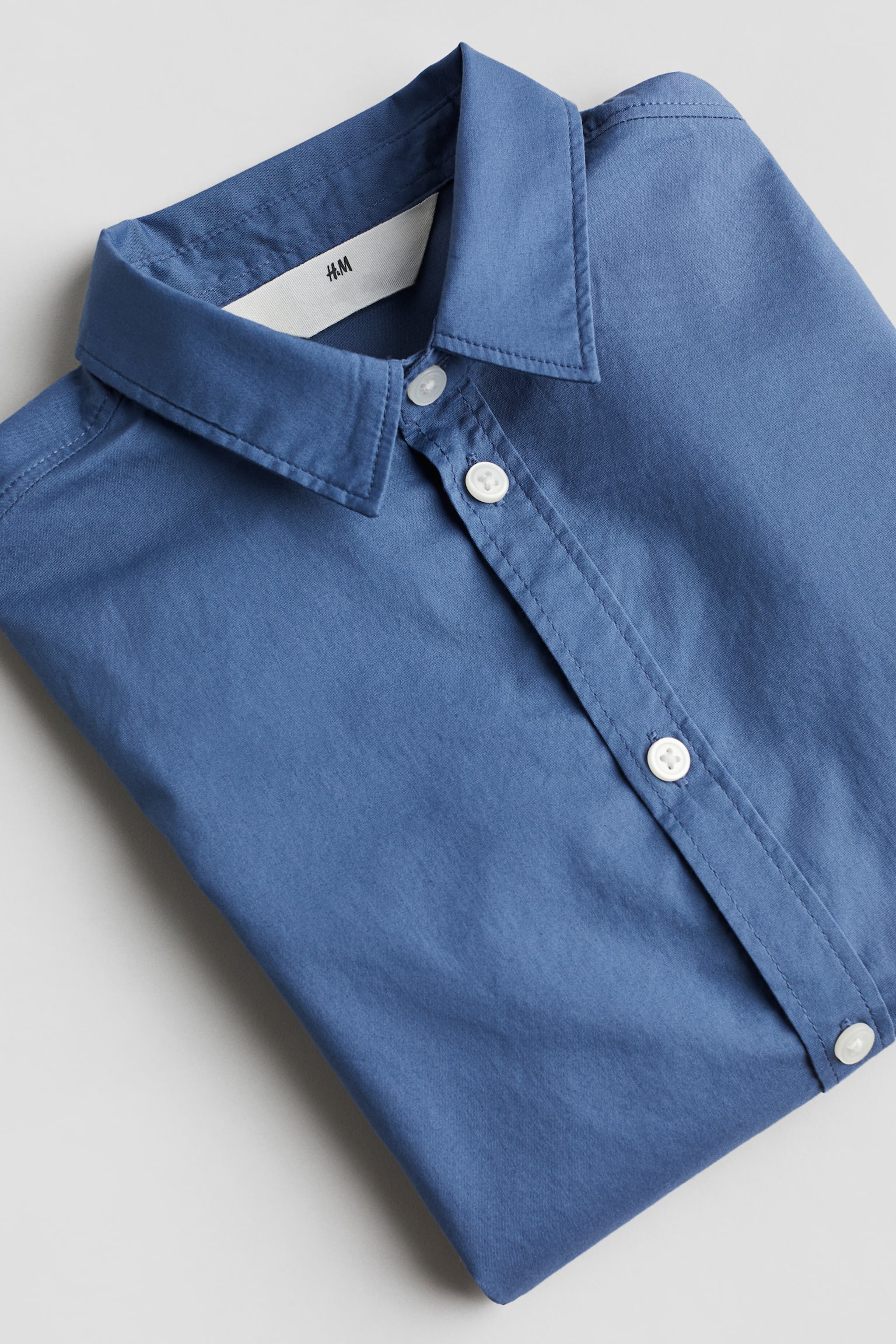 Short Sleeve Cotton Shirt - Blue/White/Blue/Pinstripe/Light blue/Navy blue - 2