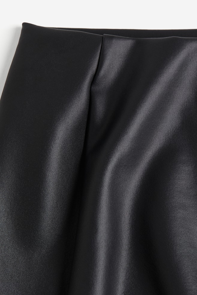 Pleated A-line skirt - Black - 5