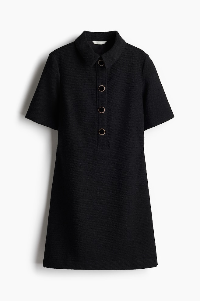 Bouclé-Kleid - Schwarz - 1