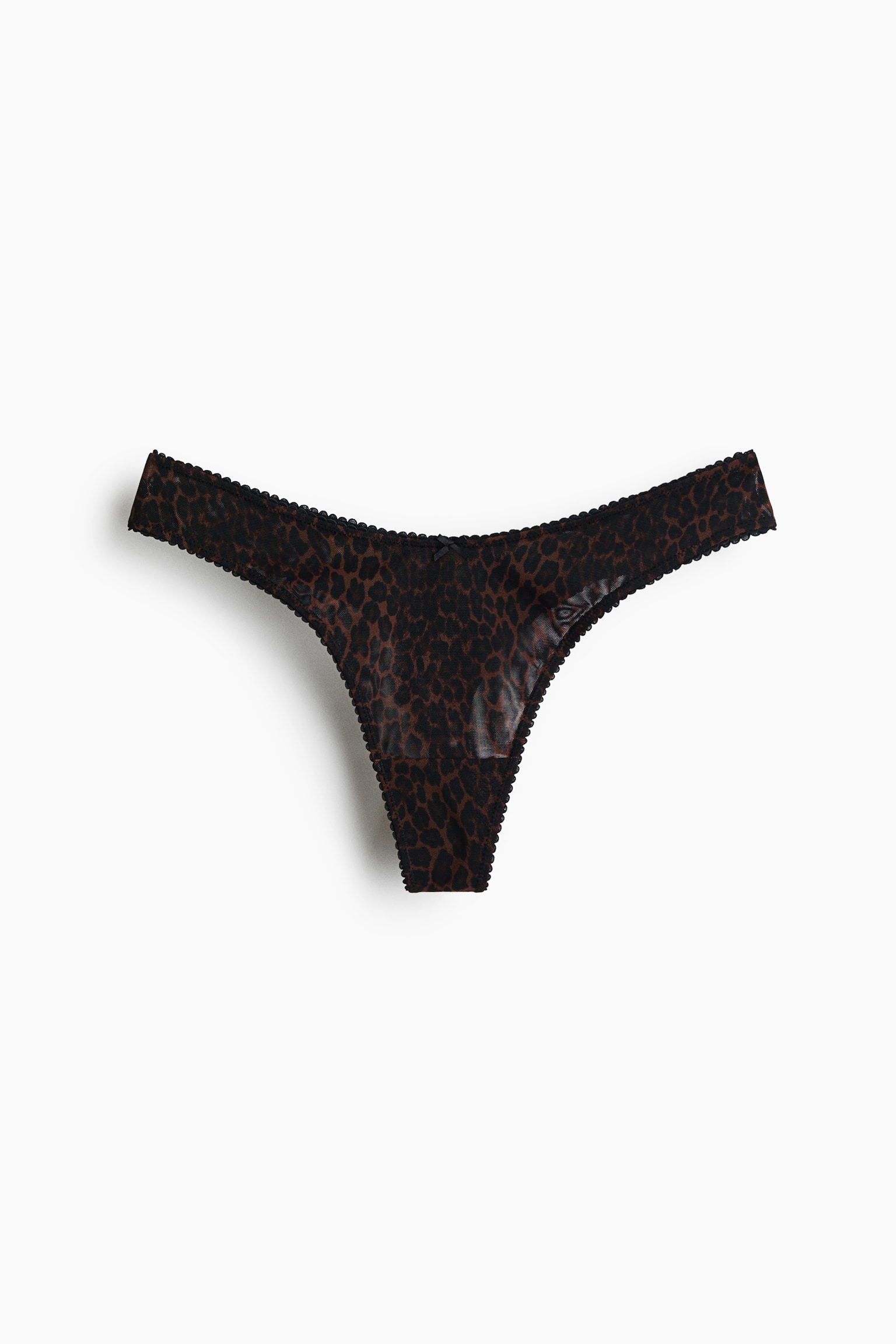Braga thong de malla - Marrón/Estampado de leopardo - 1