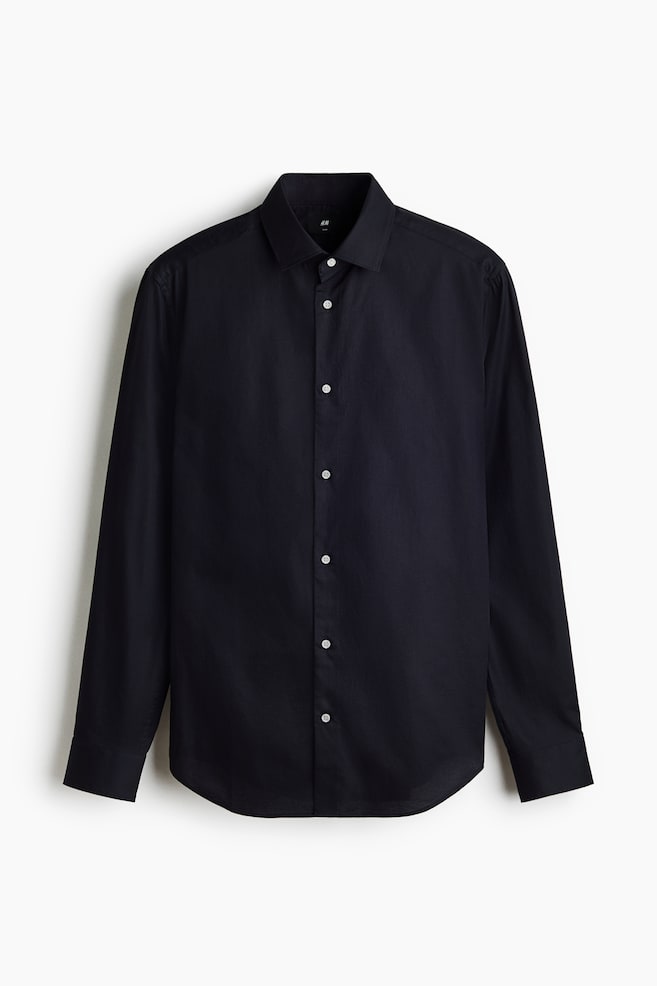 Bavlněná košile Slim Fit - Námořnická modř/Bleděmodrá/Černá - 1