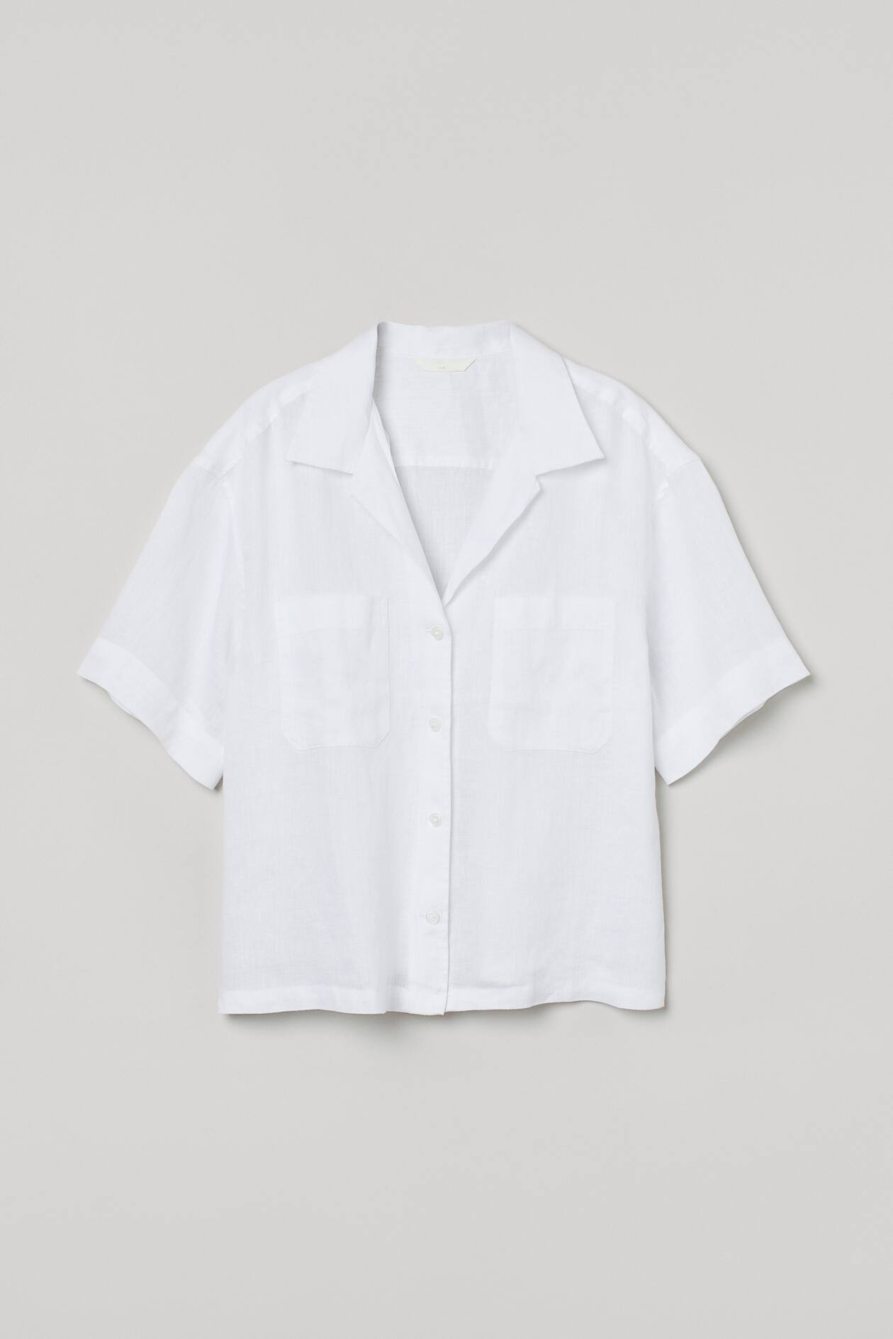 Linen Resort Shirt - White - Ladies 