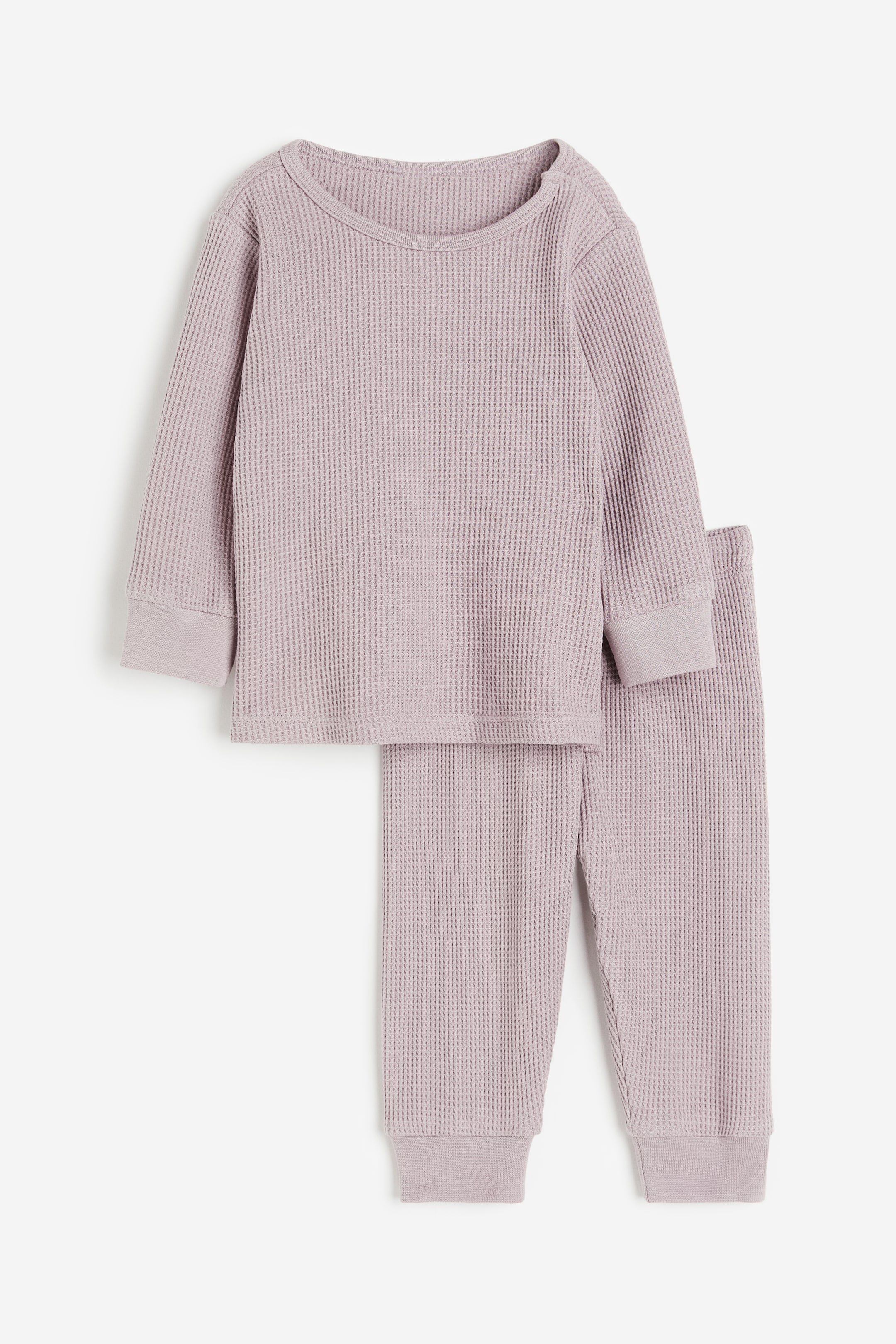 Waffled Cotton Set - Round Neck - Long sleeve - Light purple - Kids | H ...