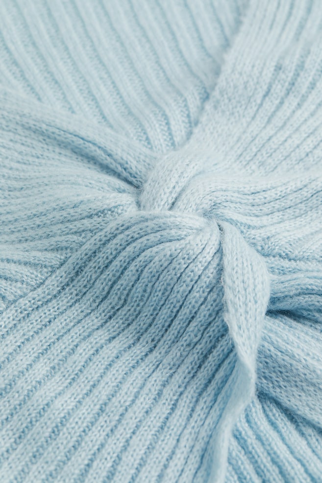 Knot-detail knitted jumper - Light blue/Black/White - 2