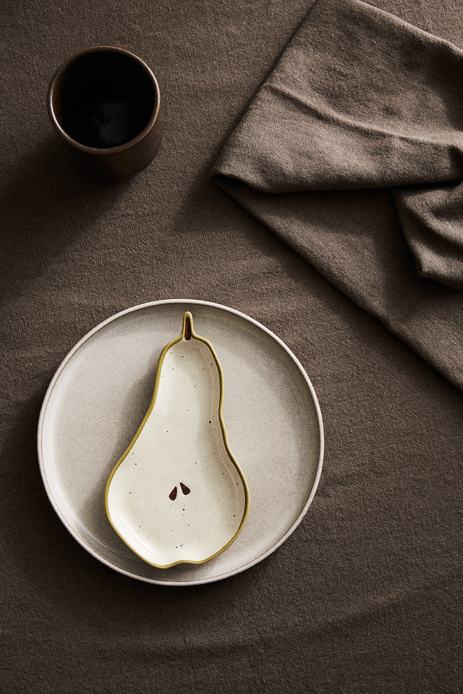 Stoneware plate - Light beige/Pear - 2