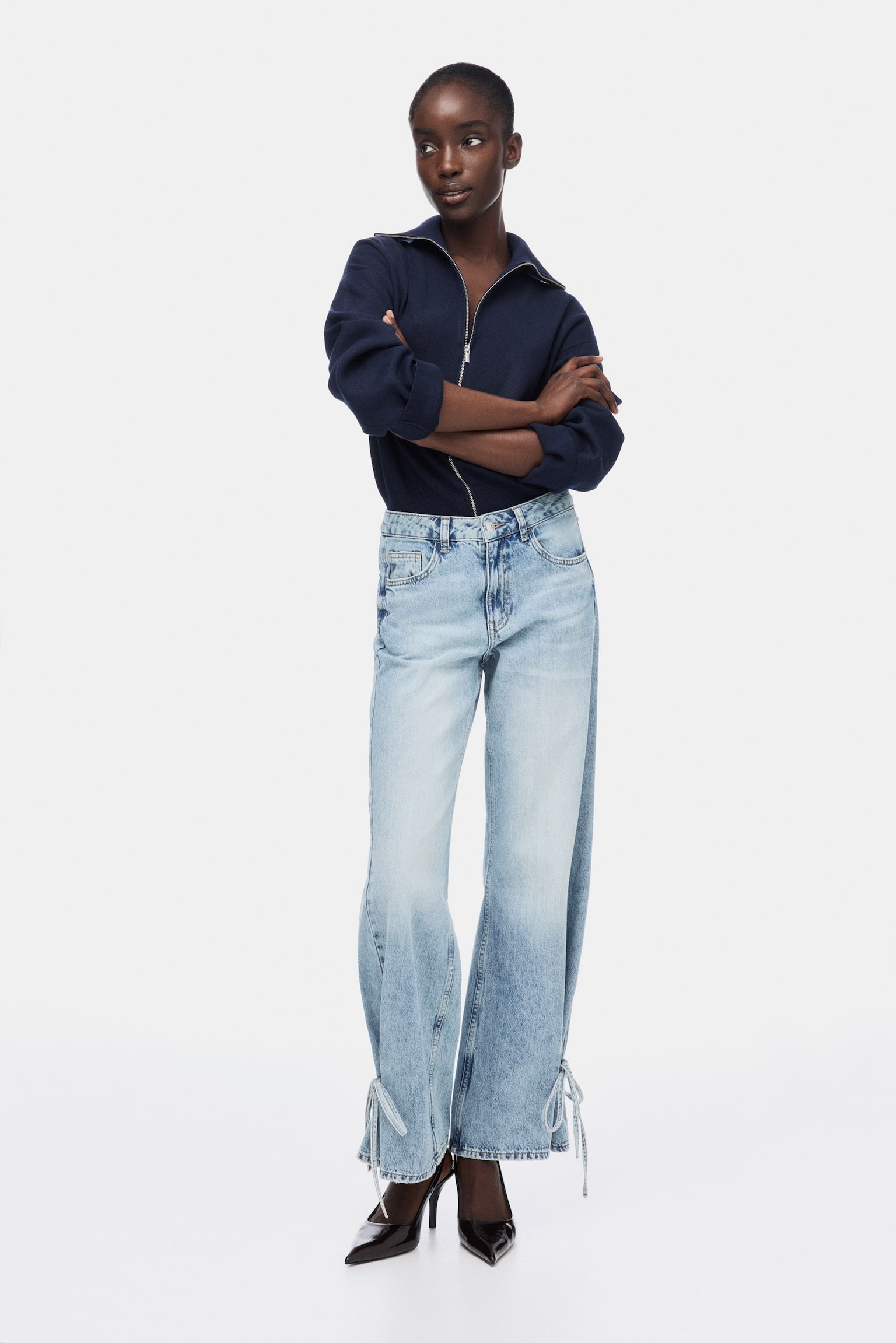 Straight High Waist Jeans - Bleu denim clair - 3
