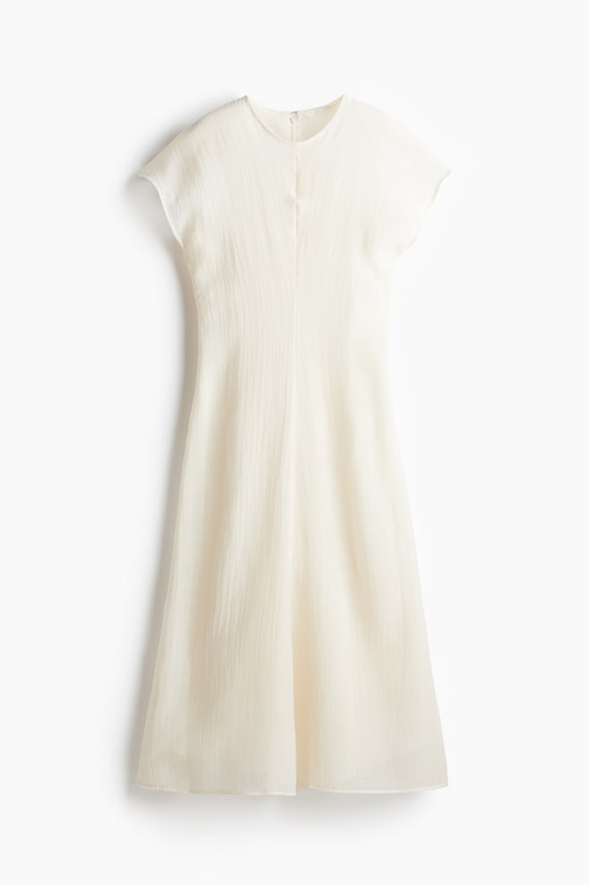 Linen-blend dress - Cream - 1