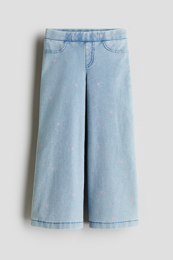 Wide Denim-look Pants - Light denim blue/hearts/Light denim blue/Denim gray/Light denim blue/Dark denim blue/Light denim blue/hearts/Dark denim blue/Dark denim blue/hearts - 1
