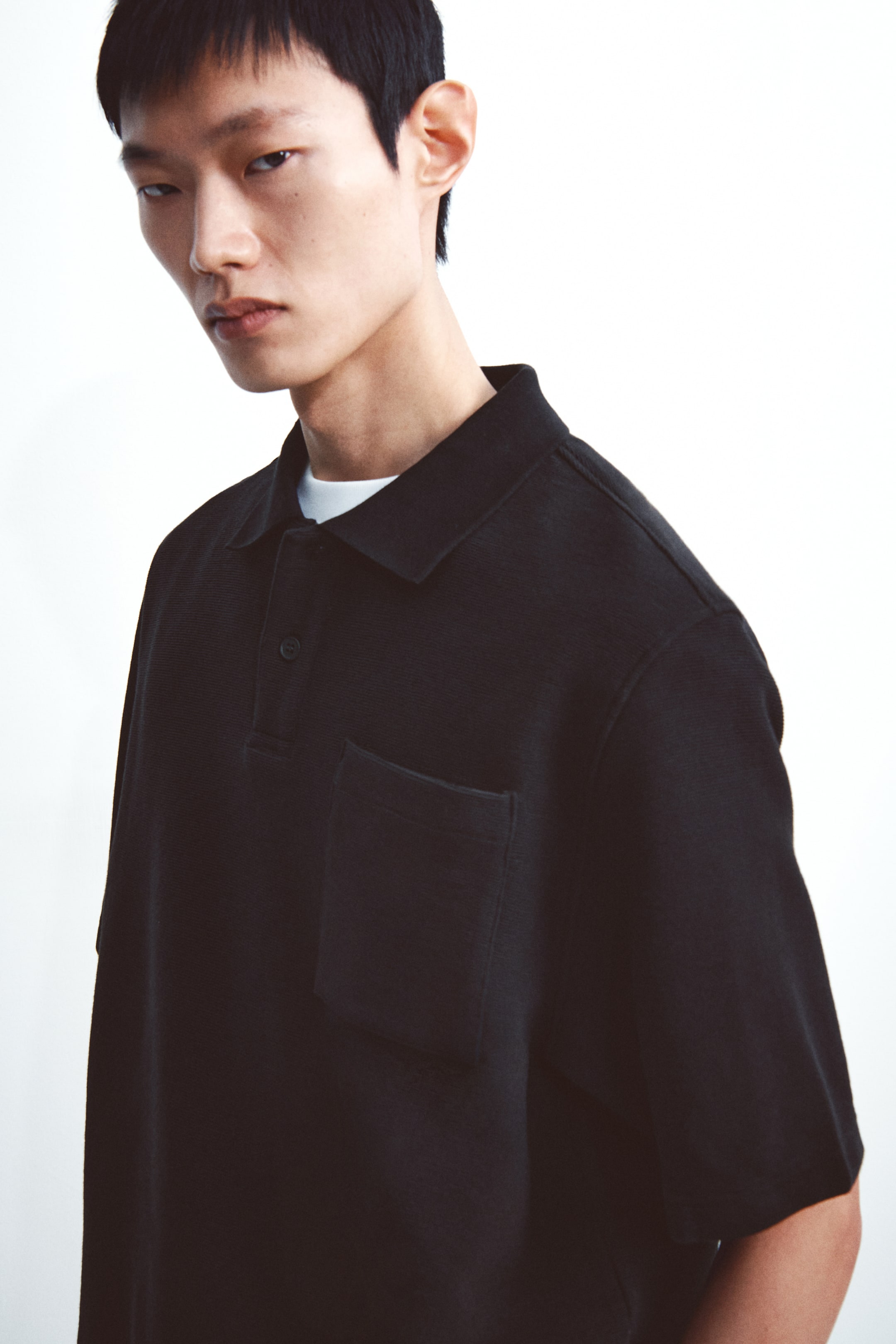 View larger image: Loose-Fit Polo Shirt - Black - Men | H&M PH 4