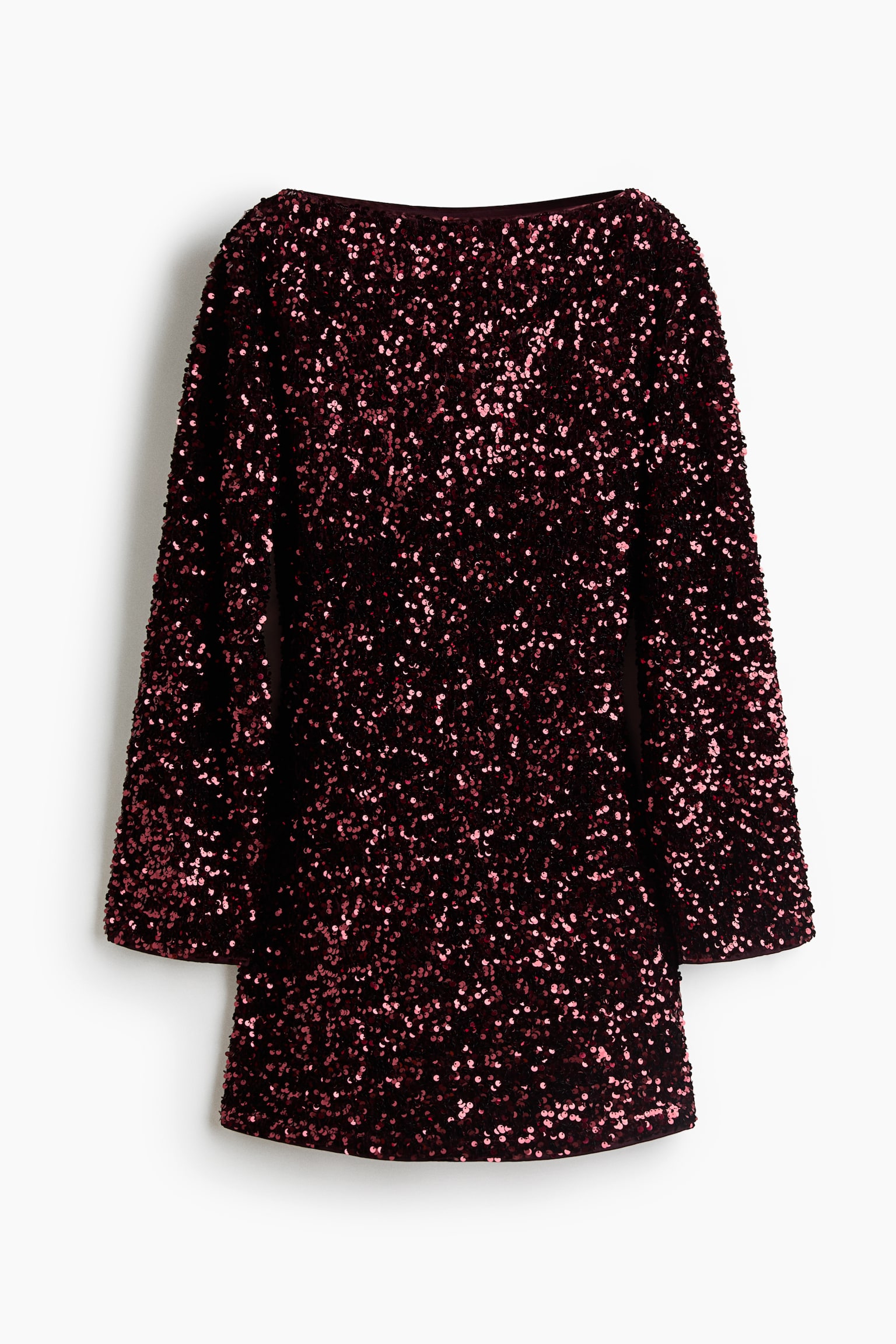 Женское платье H&M Sequined Mini, цвет: Бордовый — фото 1