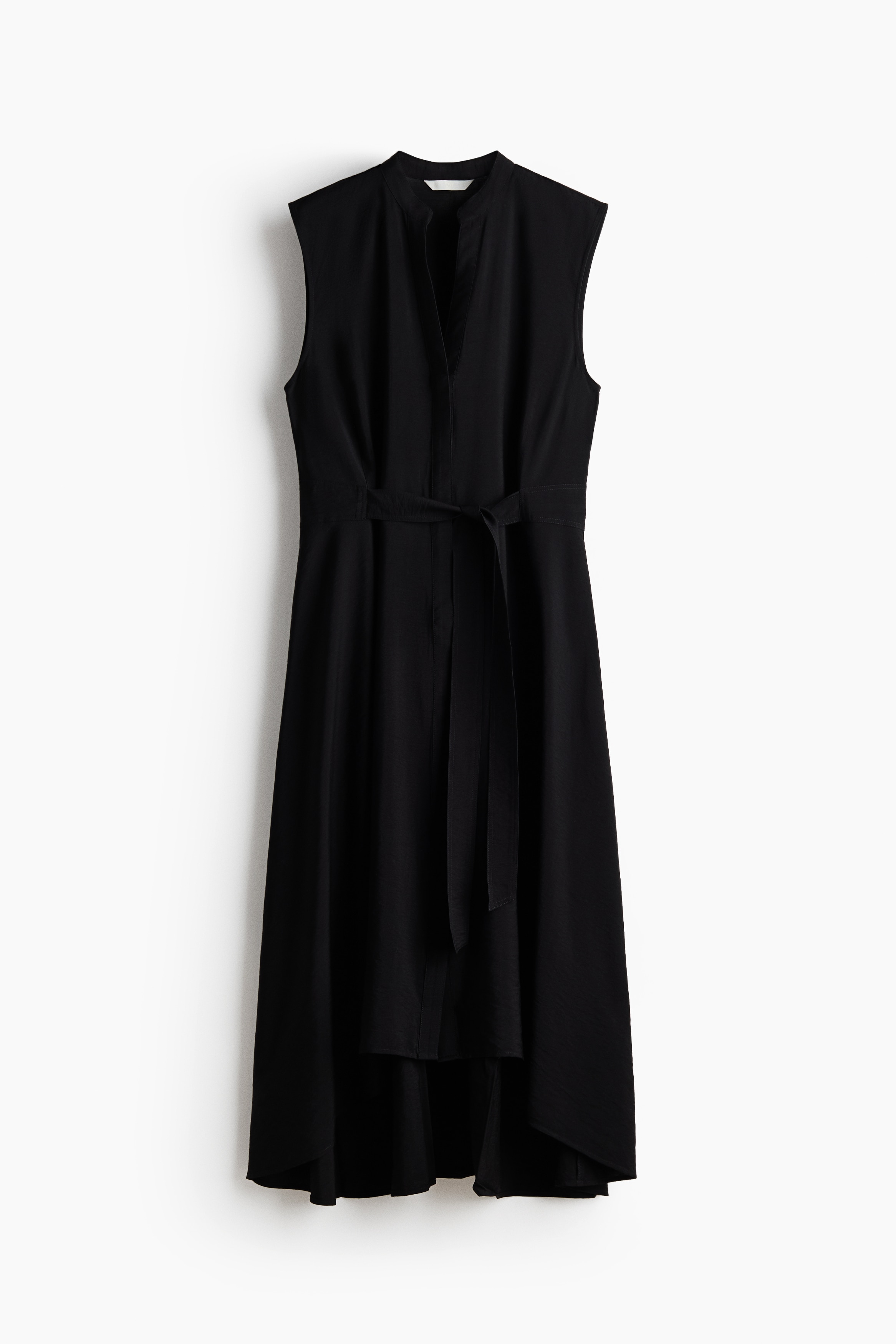 Rochie-cămașă cu cordon - Negru/Bej/Crem