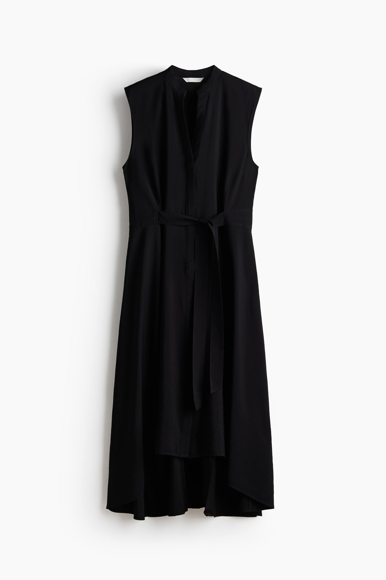 Vestido camisero con cinturón de anudar - Negro/Crema/Crema/Rayas negras/Beige - 1