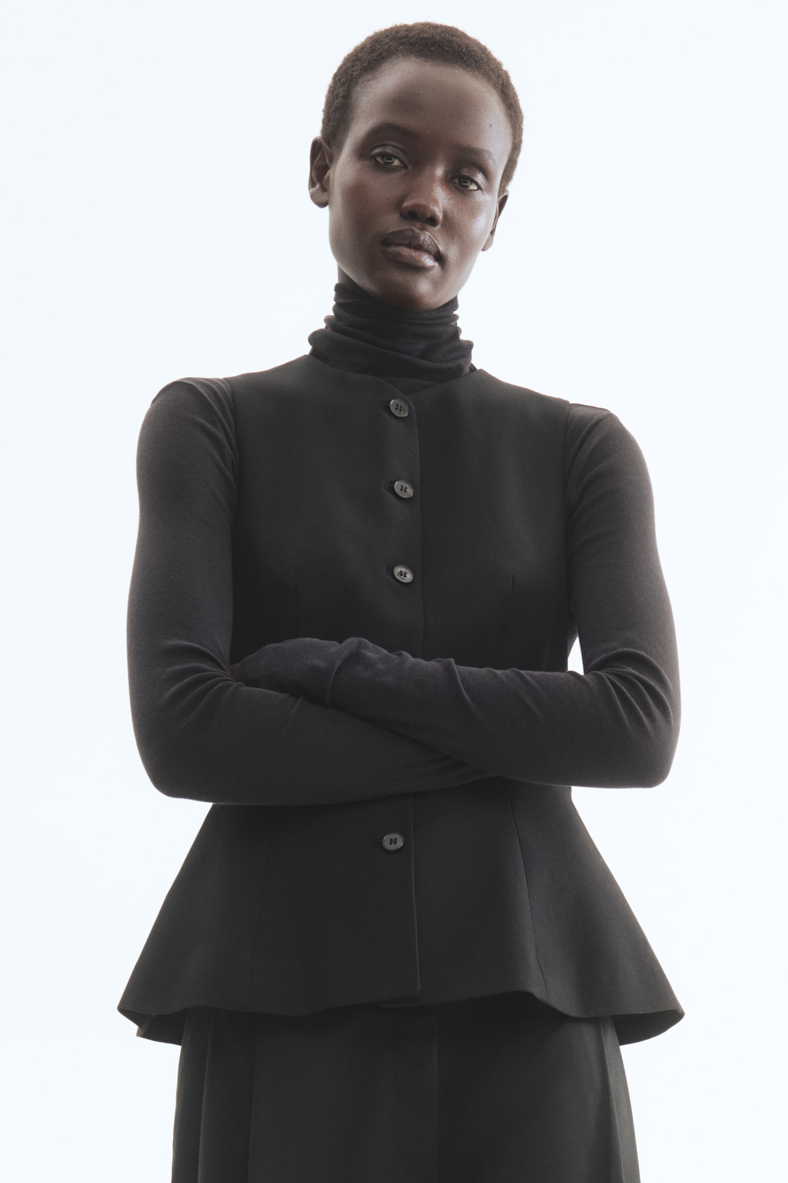 Kamizelka z baskinką - Czarny/Ciemnoczerwony/Ciemnoniebieski denim/Różowy - 5