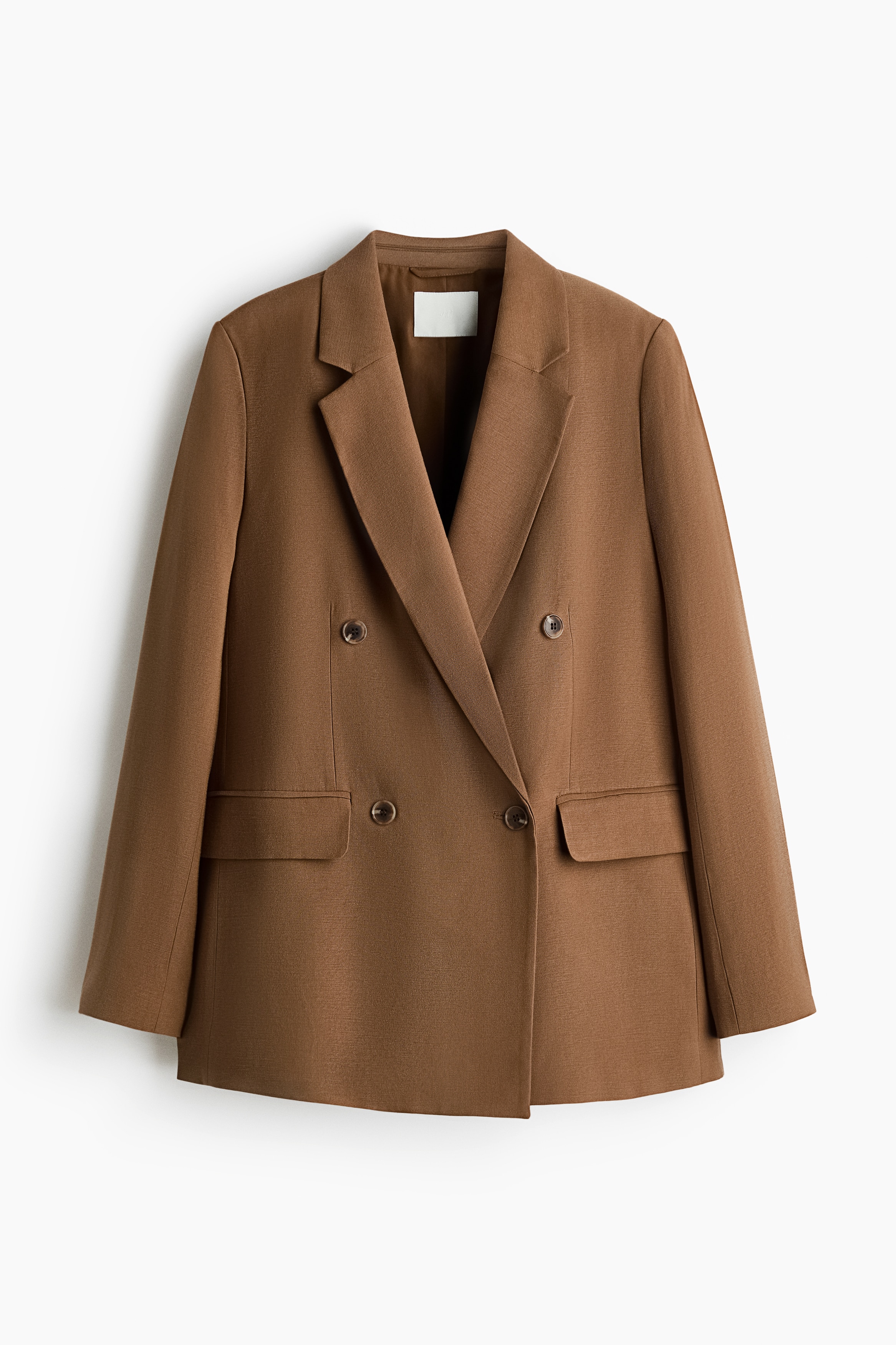 Double-Breasted Blazer - Brown/Light pink/Cream/Dark brown/Light beige/Dark brown