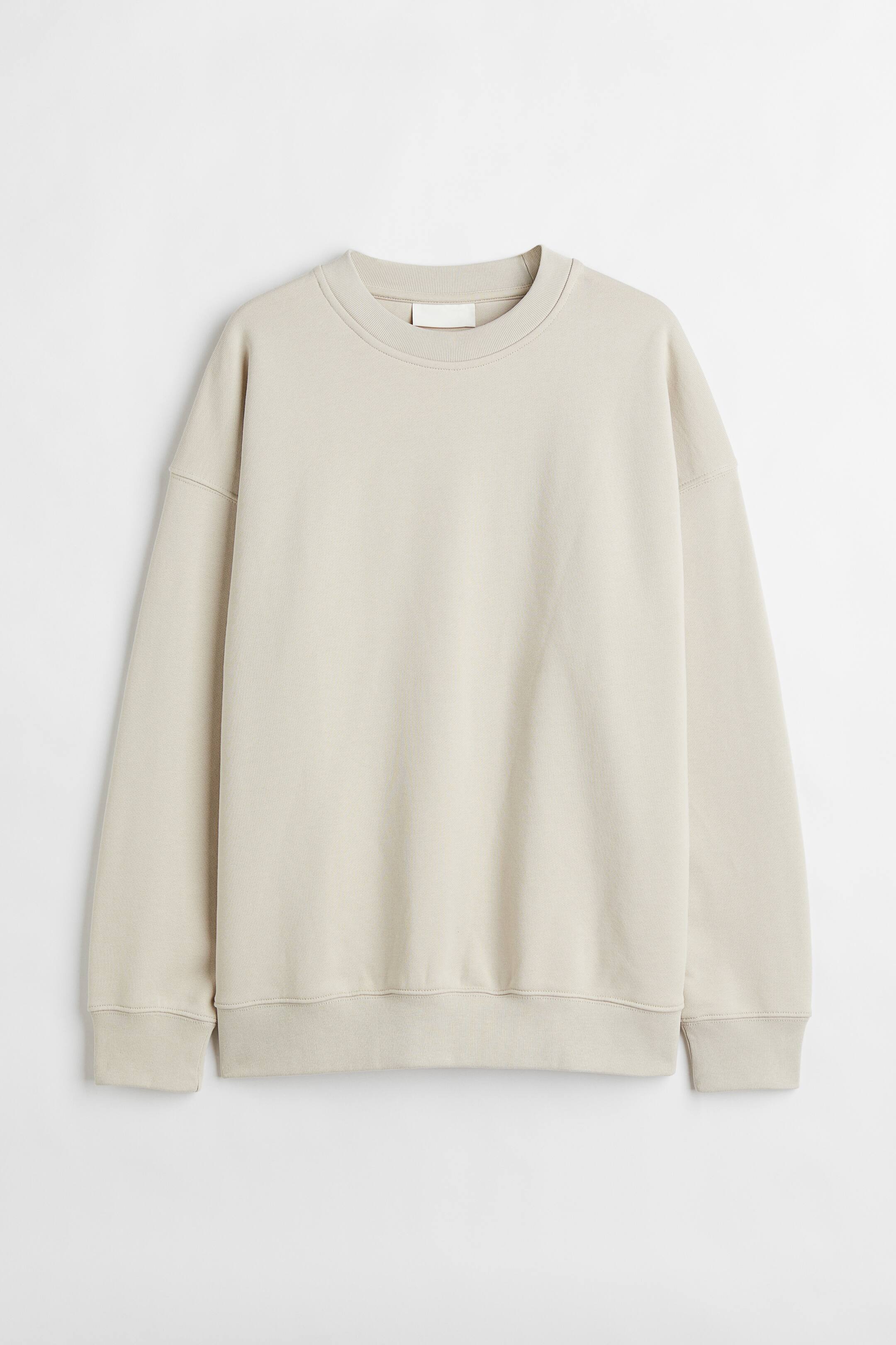 Büyük resmi görüntüle: Oversized Fit Pamuklu Sweatshirt - Açık bej - ERKEK | H&M TR 1