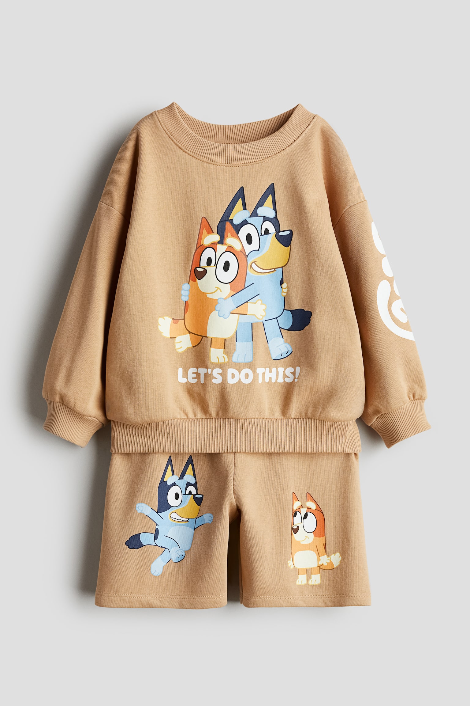 2-piece Print Sweat Set - Beige/Bluey/Blue/Sonic the Hedgehog/Light beige/Minions/Black/TMNT/Black/Batman/White/Paw Patrol/Cream/Naruto - 1