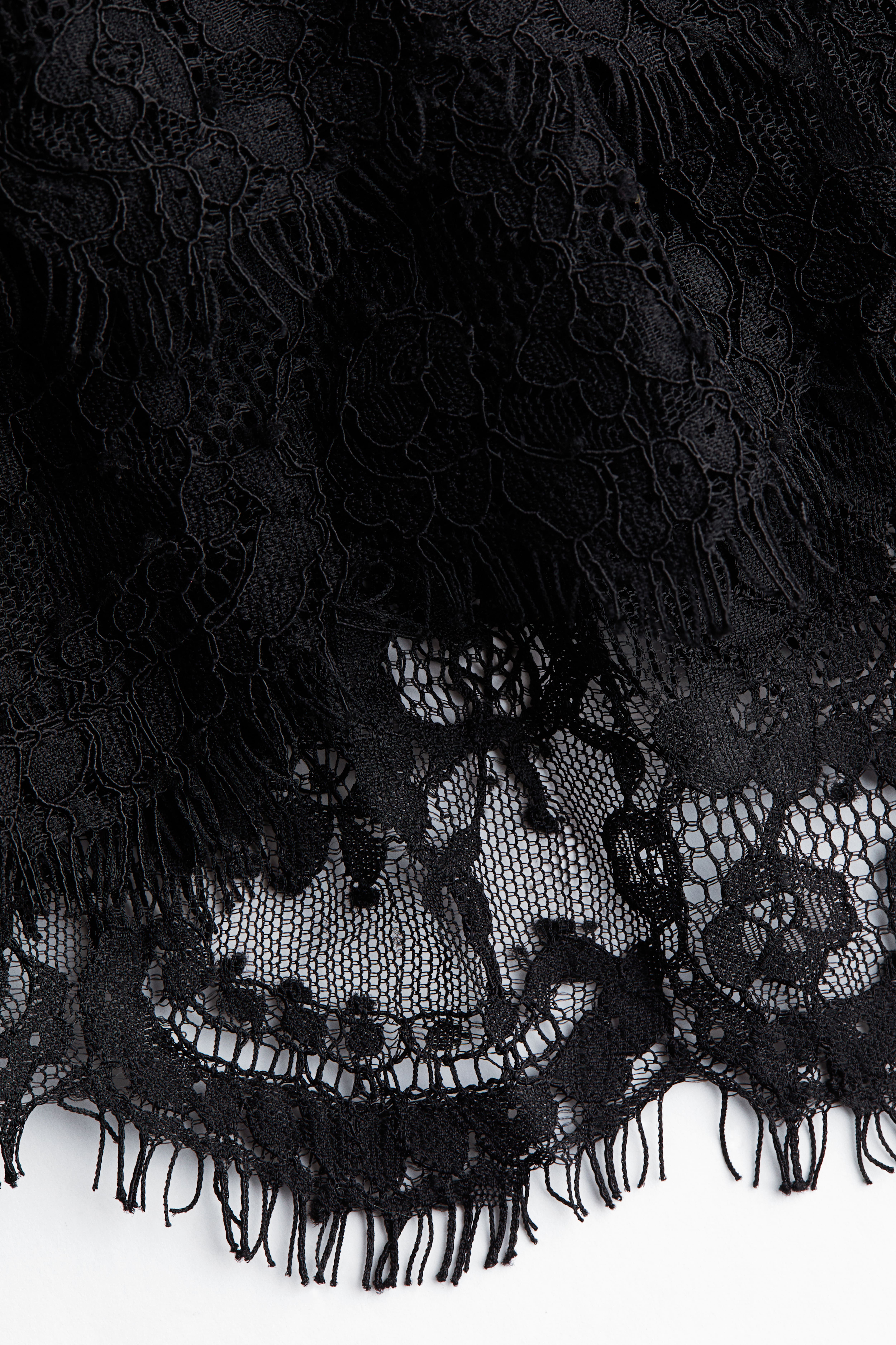 Lace-Trimmed Mini Skirt