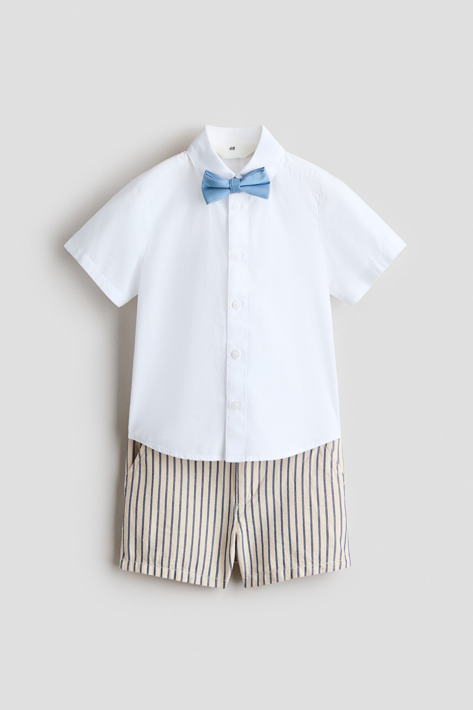 3-piece dressy set - White/Beige striped