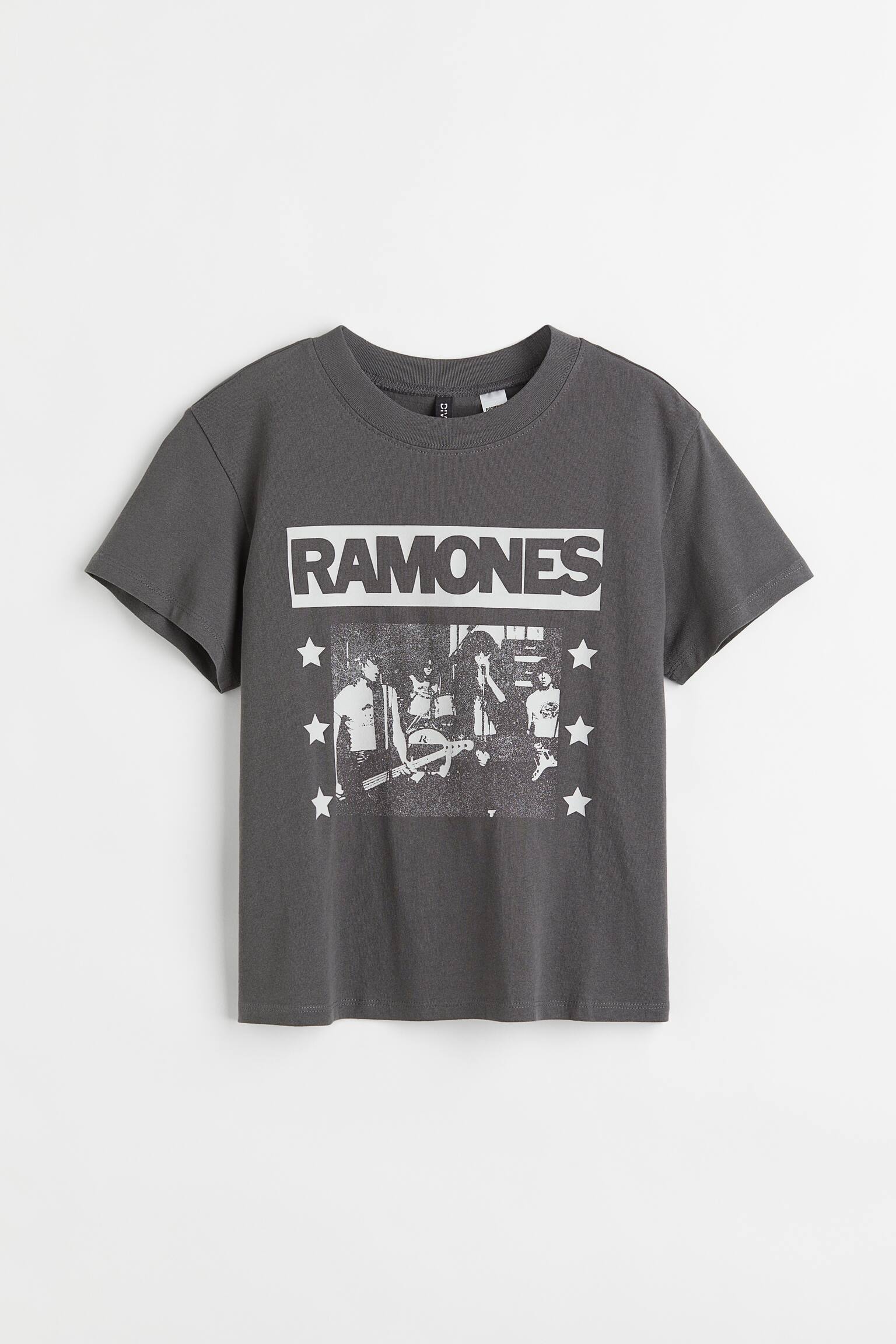 Áo thun in hình - Dark grey/Ramones - 1