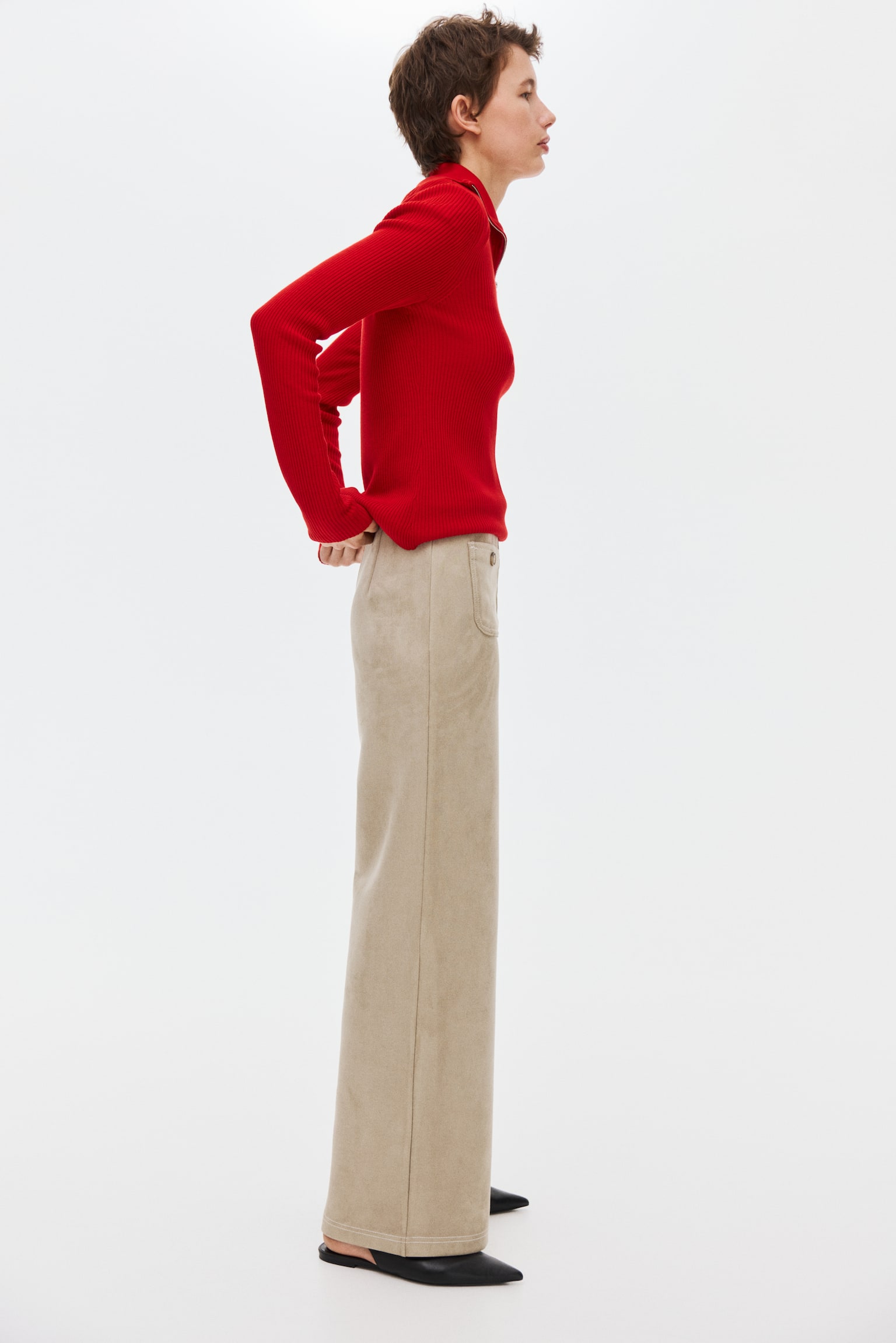 Jersey trousers - Beige/Dark brown/Dark beige - 6