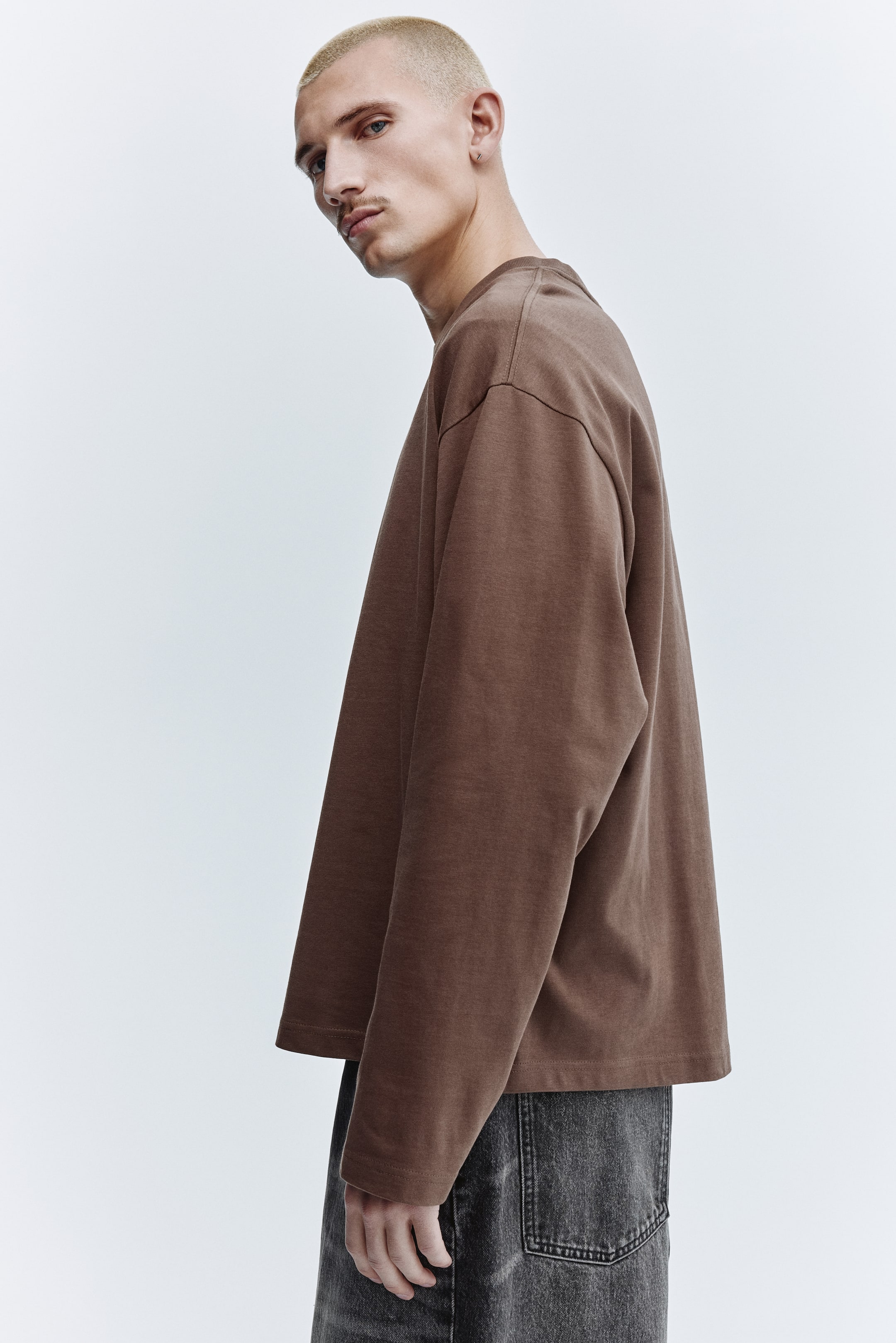 Oversized Long-Sleeved Jersey Shirt