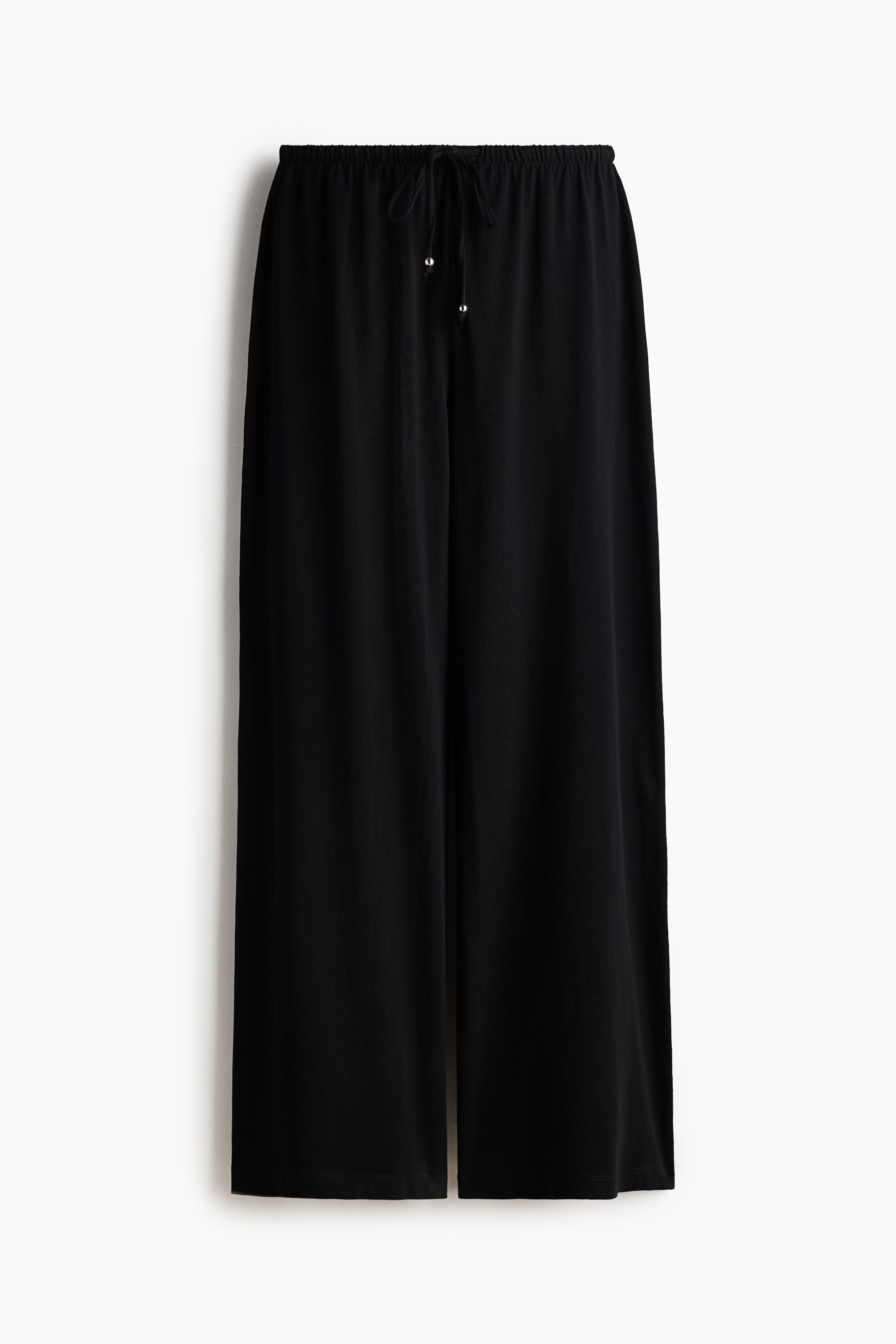 Cotton drawstring trousers - Black/Dark khaki green/Cream