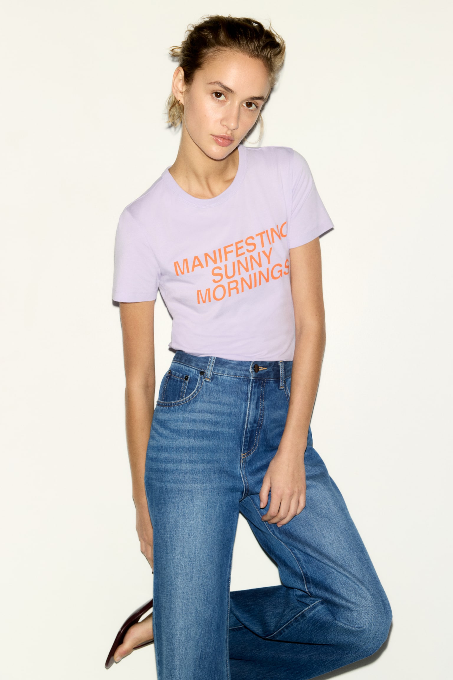 T-shirt in misto viscosa con stampa - Viola chiaro/Manifesting/Bianco/Out of office/Giallo burro/Tan Lines/Turchese chiaro/Lost - 2