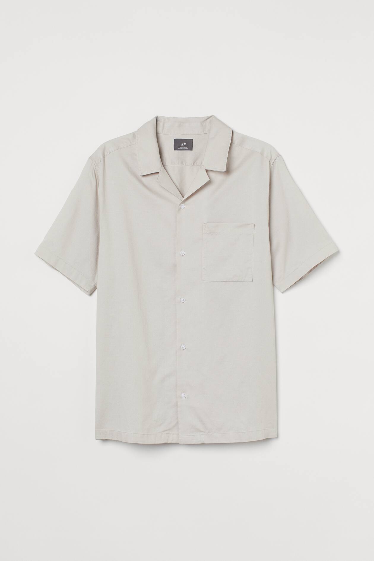 Regular Fit Resort Shirt - Short sleeve - Regular length - Light beige ...