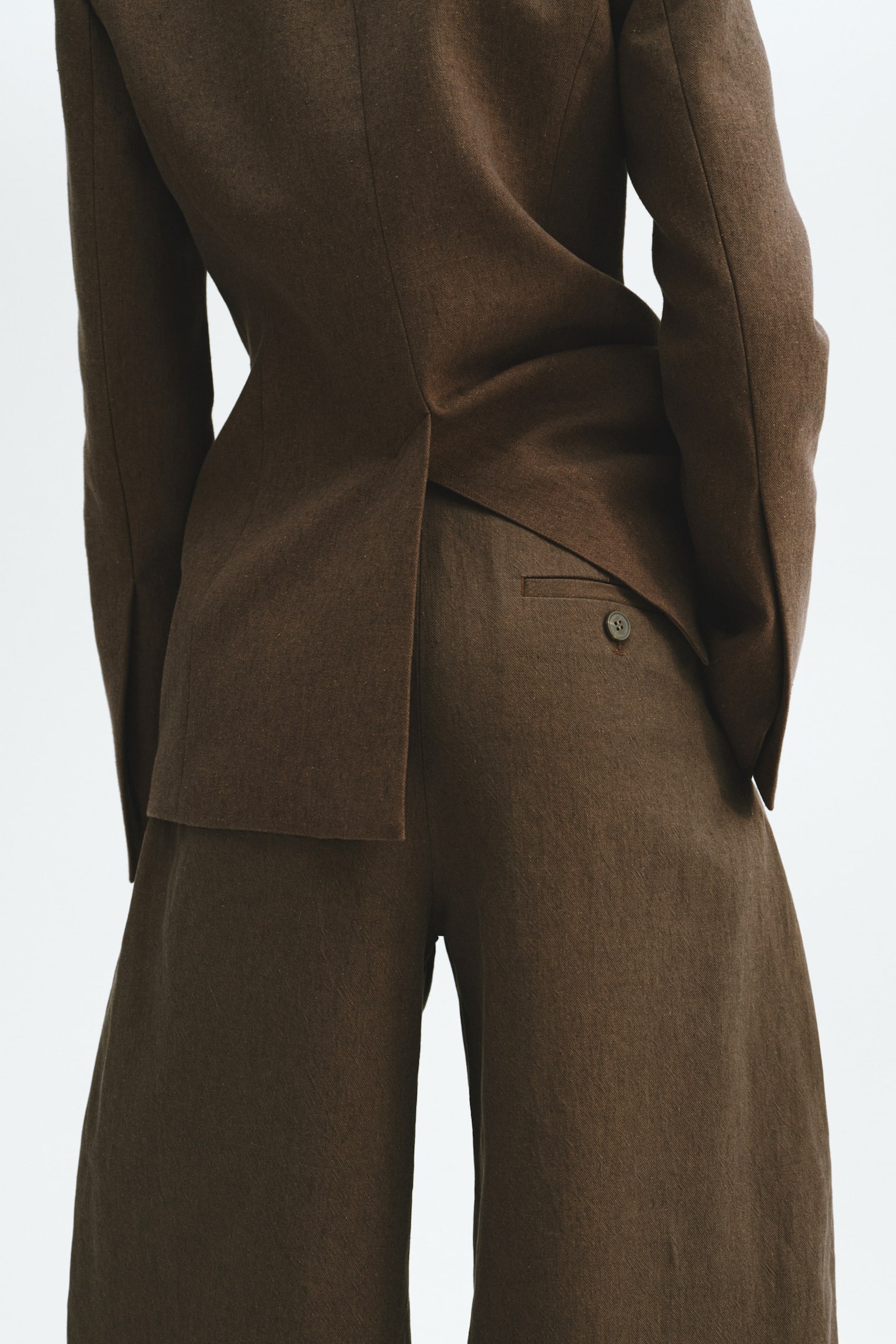 Linen-blend balloon trousers - Dark mole - 6