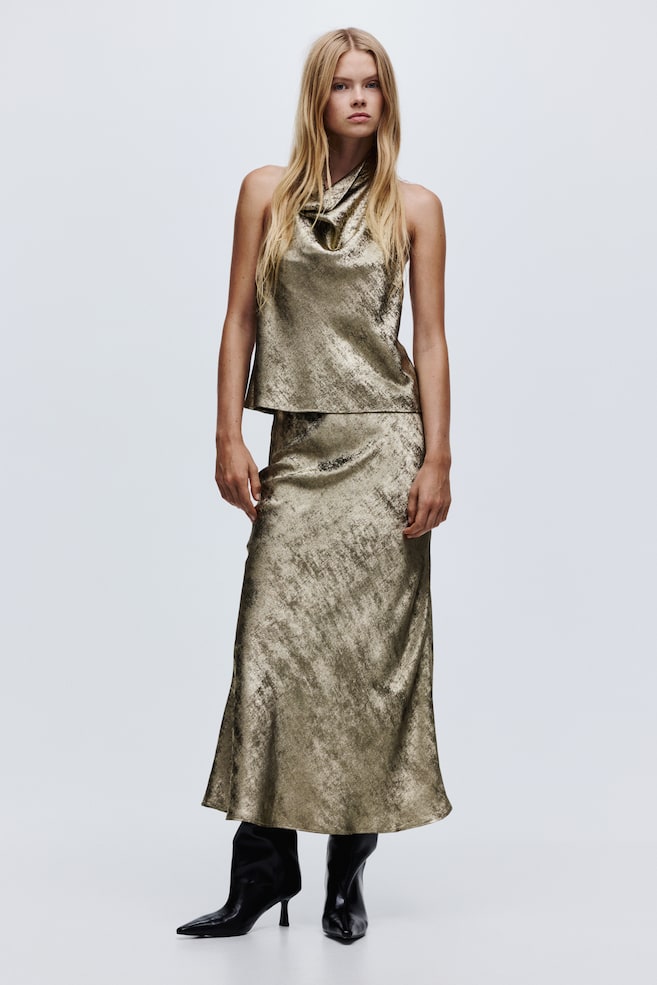 Midi skirt-Gold-coloured - 4