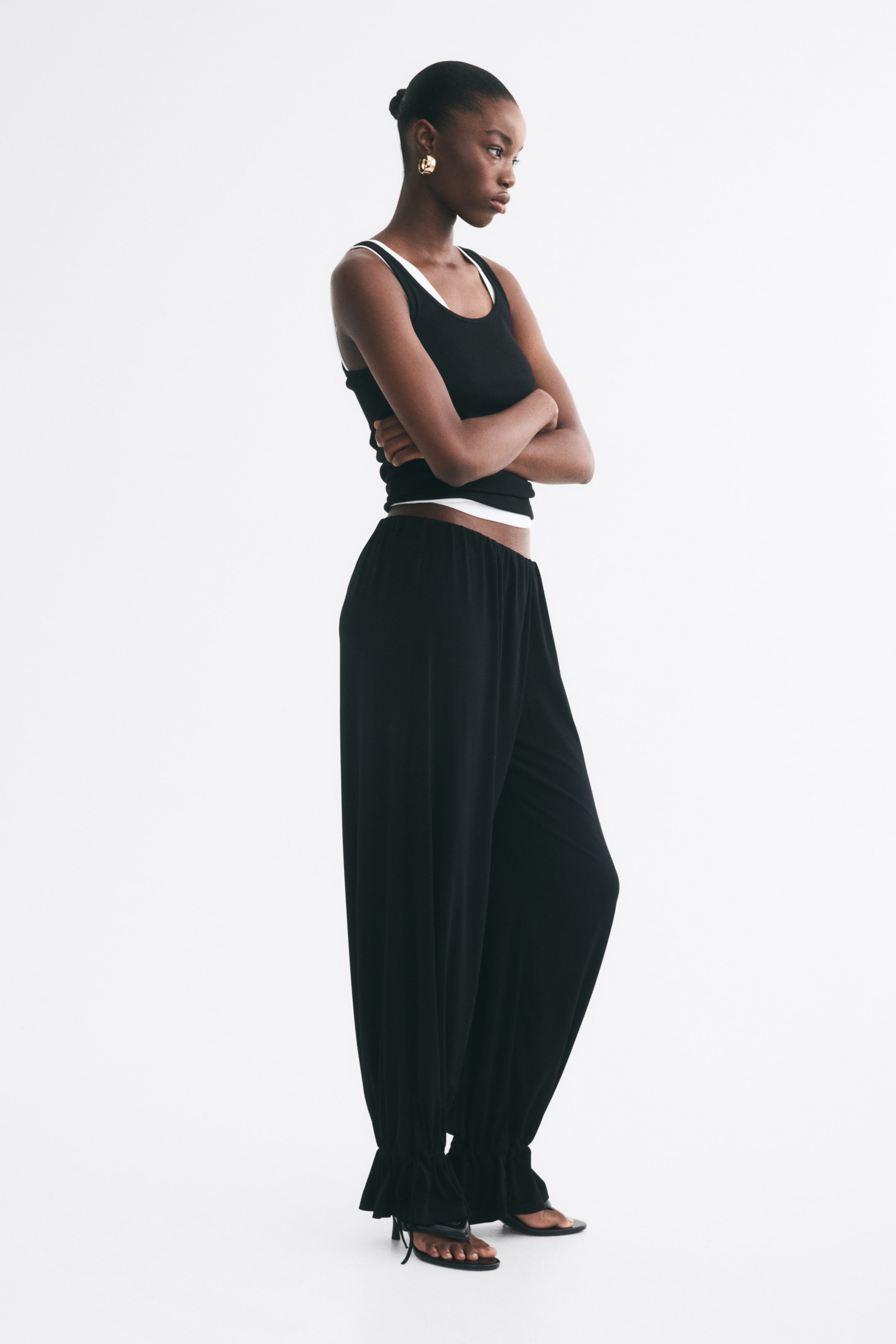 Tie-Detail Balloon-Leg Pants