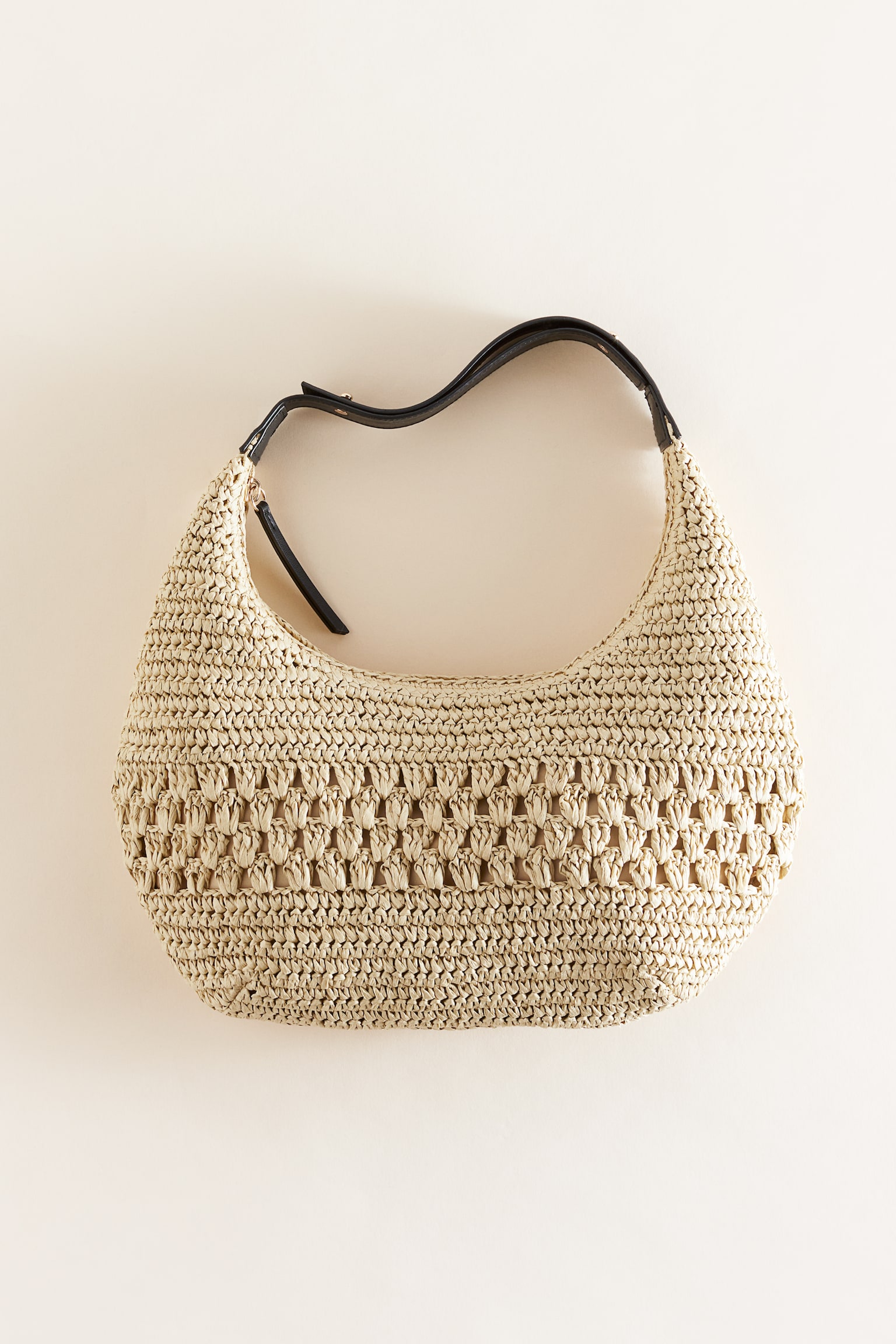 Straw Shoulder Bag - Light beige - 2