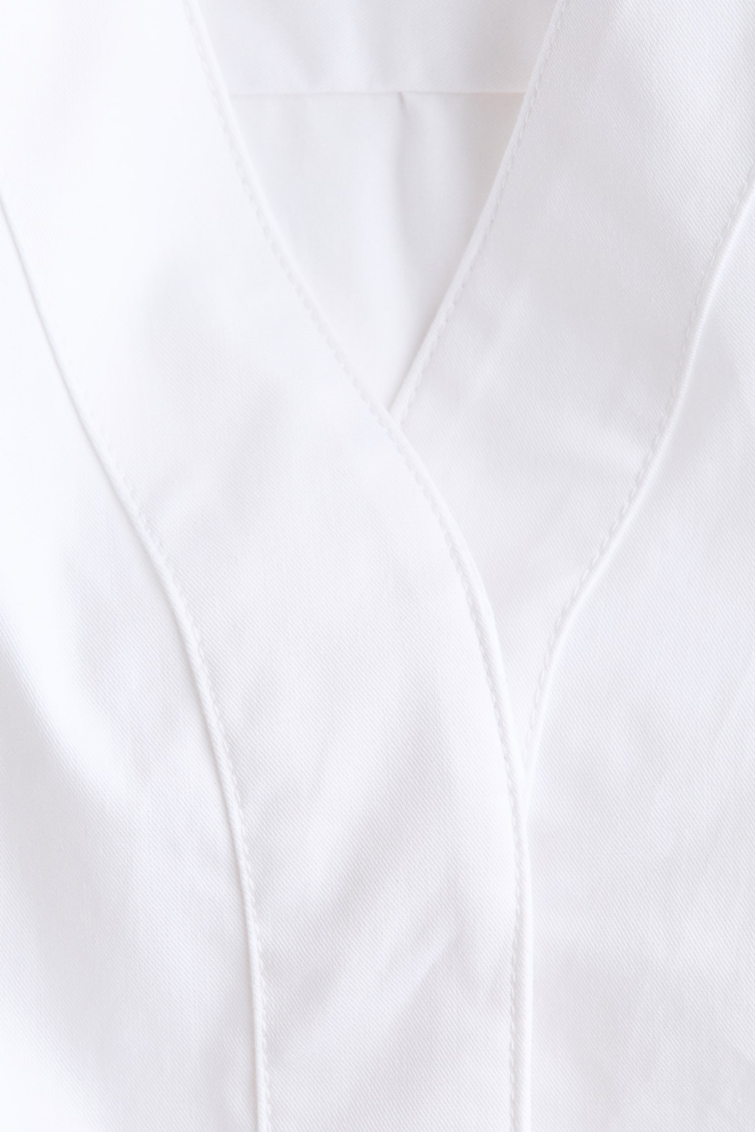 Waisted cotton blouse - White - 4