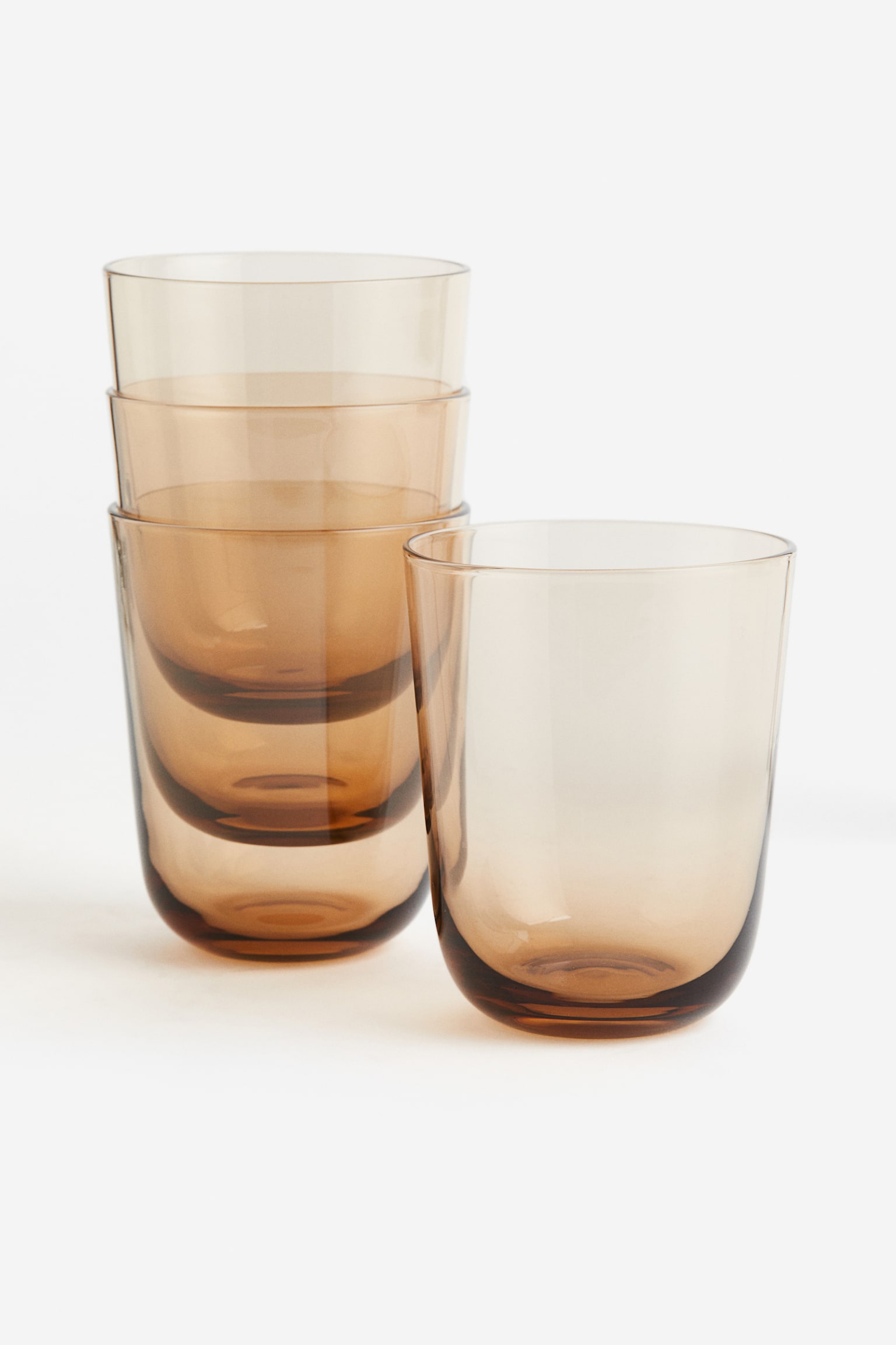 4-pack drinking glasses - Beige/Grey/Transparent