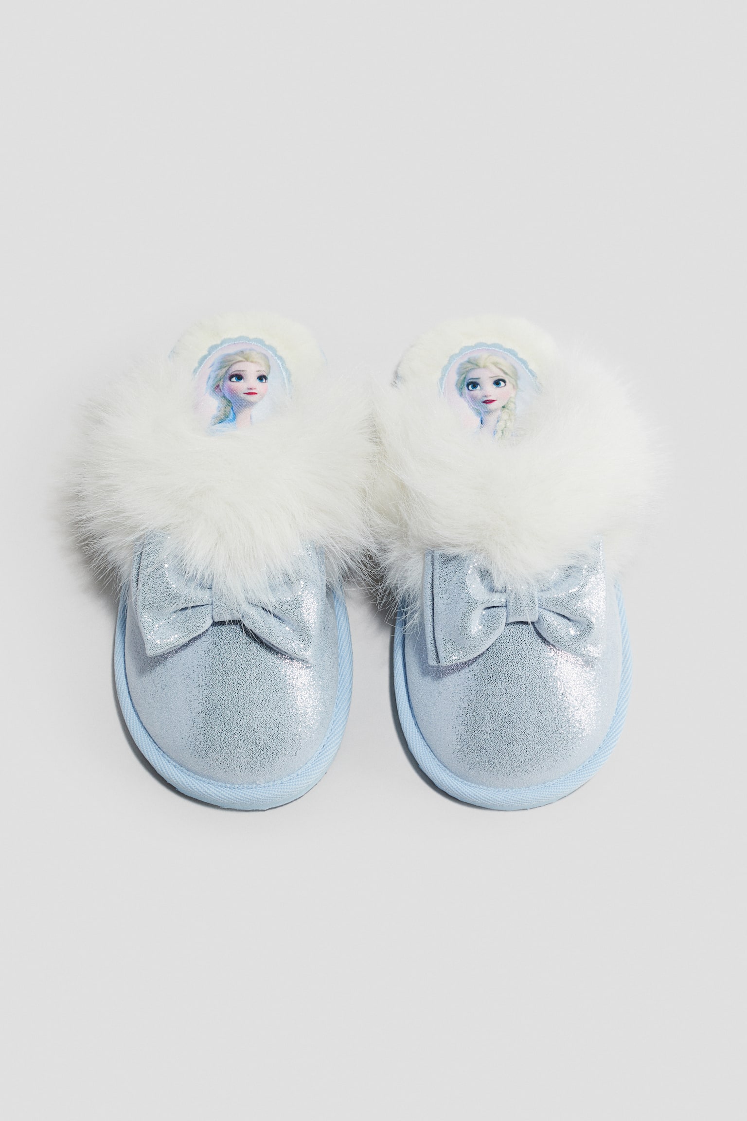 Детские тапочки H&M Glittery Slippers, цвет: Светлый синий — фото 1