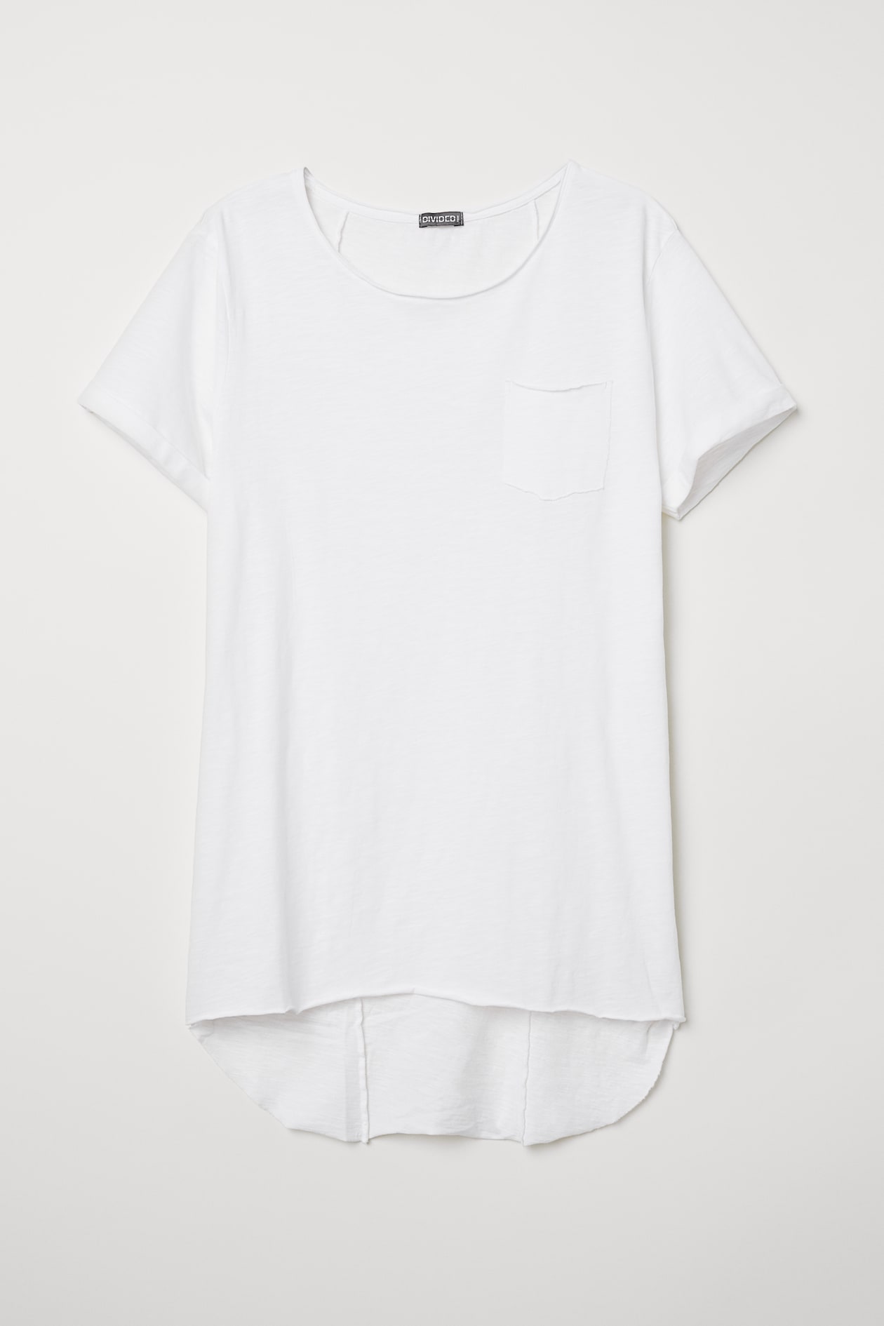 Long T-shirt - Short sleeve - White - Men | H&M US