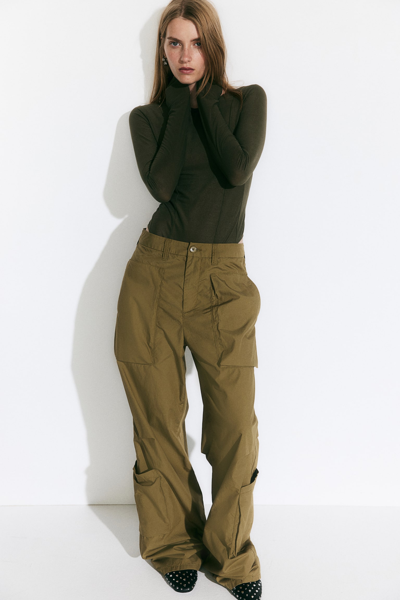 Cotton cargo trousers - Beige/Black/Light beige - 6