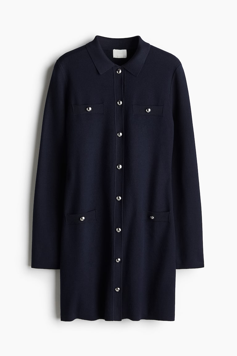 h&m navy blue dress H&M Ruffle Collar Navy Floral Dress- Size 4  The Saved Collection