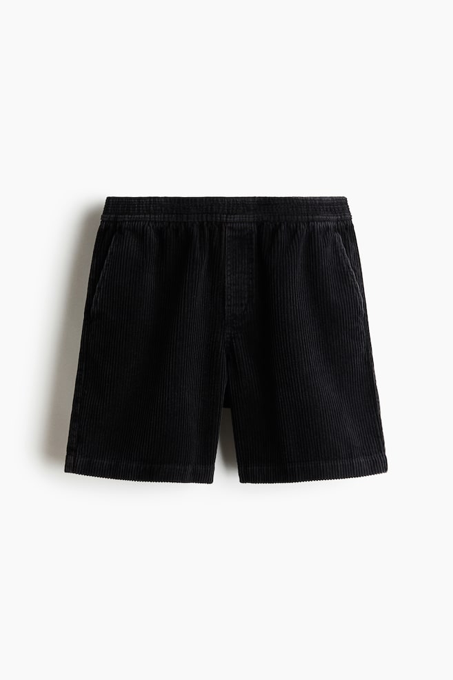 Loose-Fit Corduroy Shorts - Black/Dark blue - 1