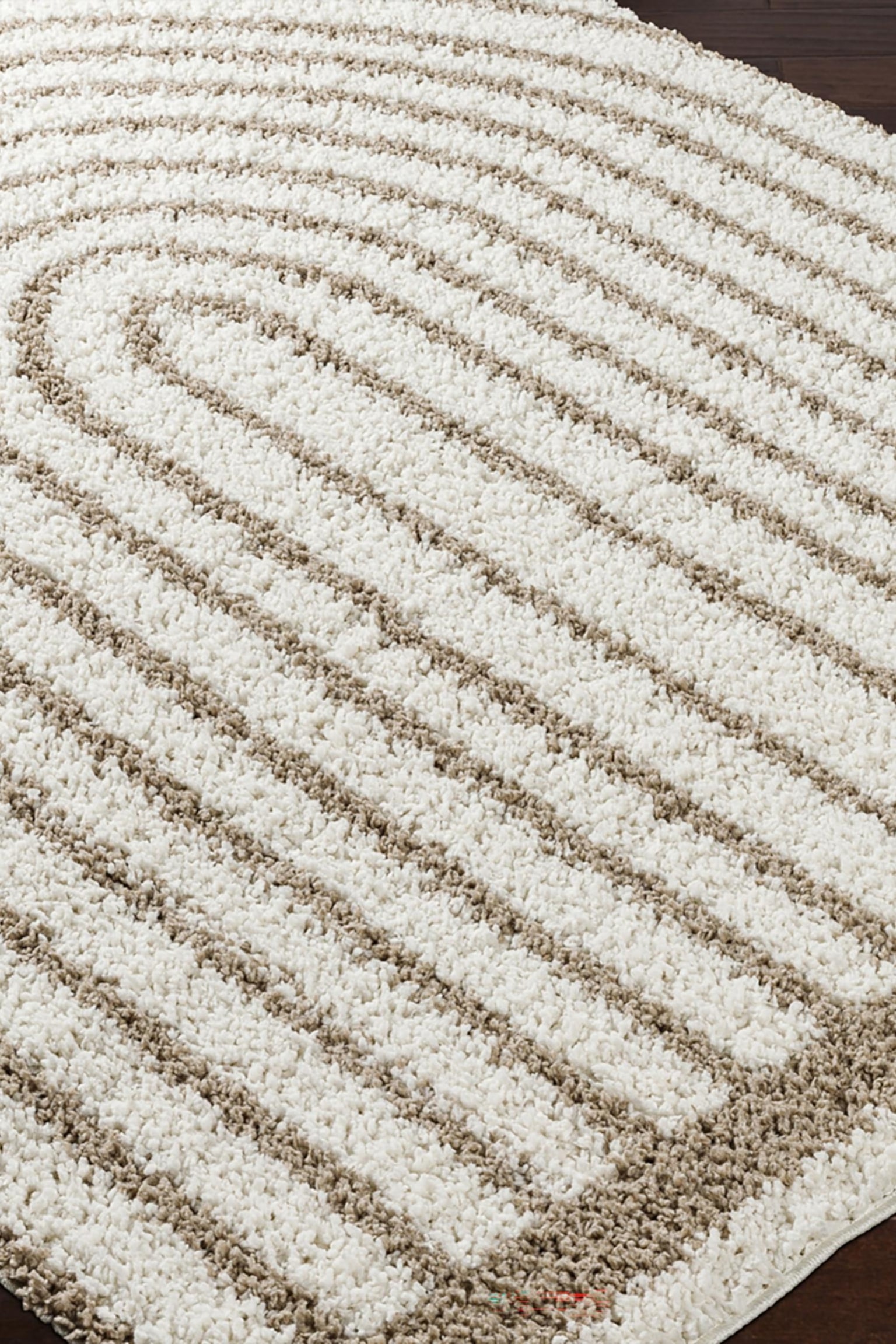 Pihu Modern Shaggy Area Rug - Ivory, Tan - 5