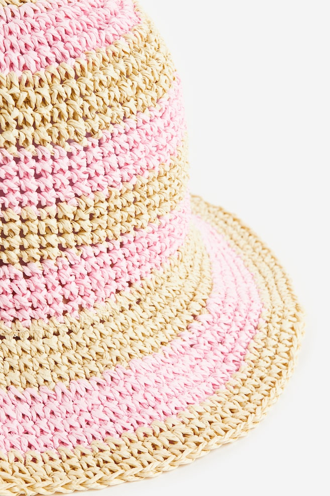 Straw hat - Light pink/Striped - 3
