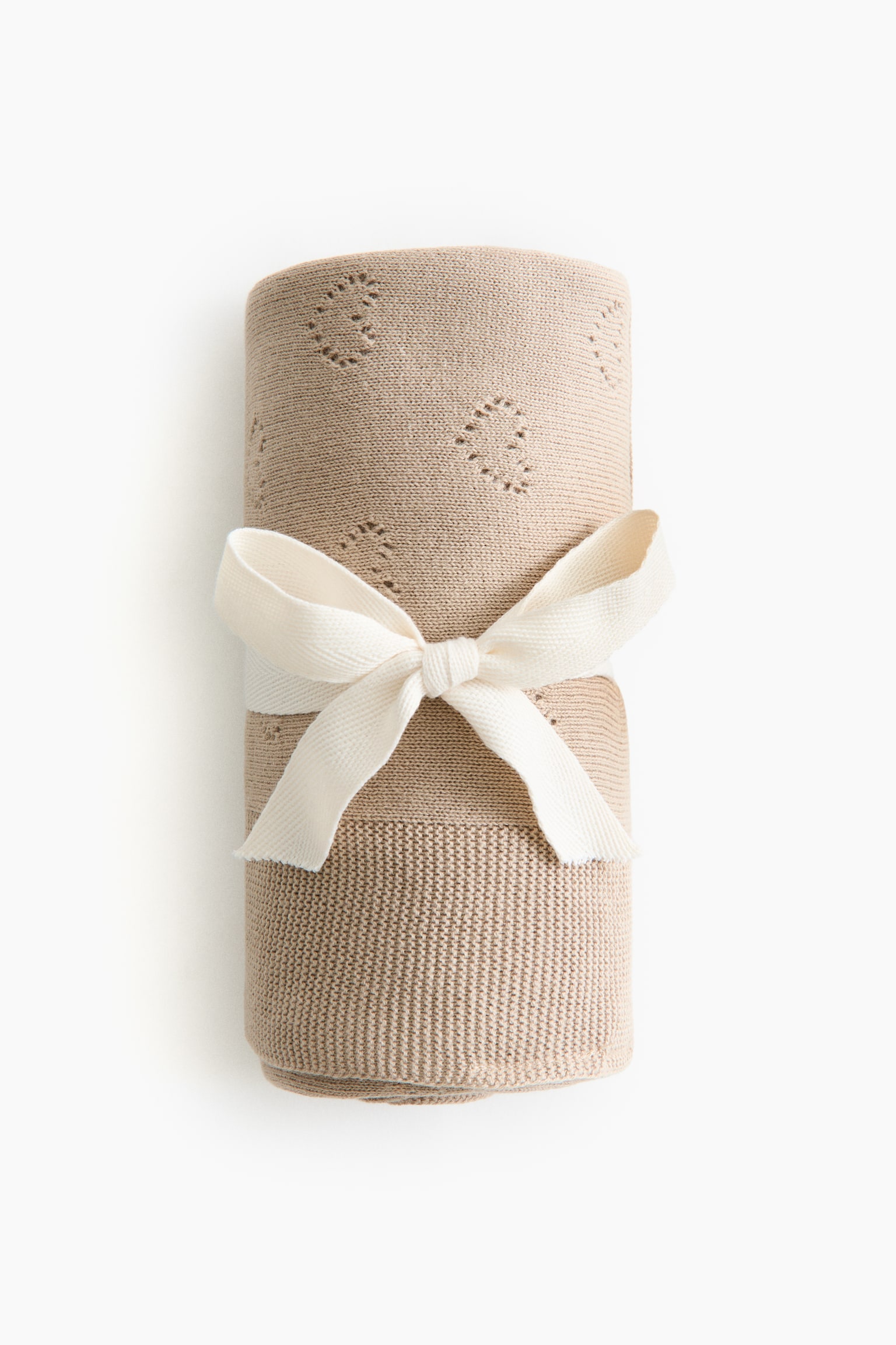 코튼 포인텔 베이비 블랭킷 - 베이지/화이트 - 2