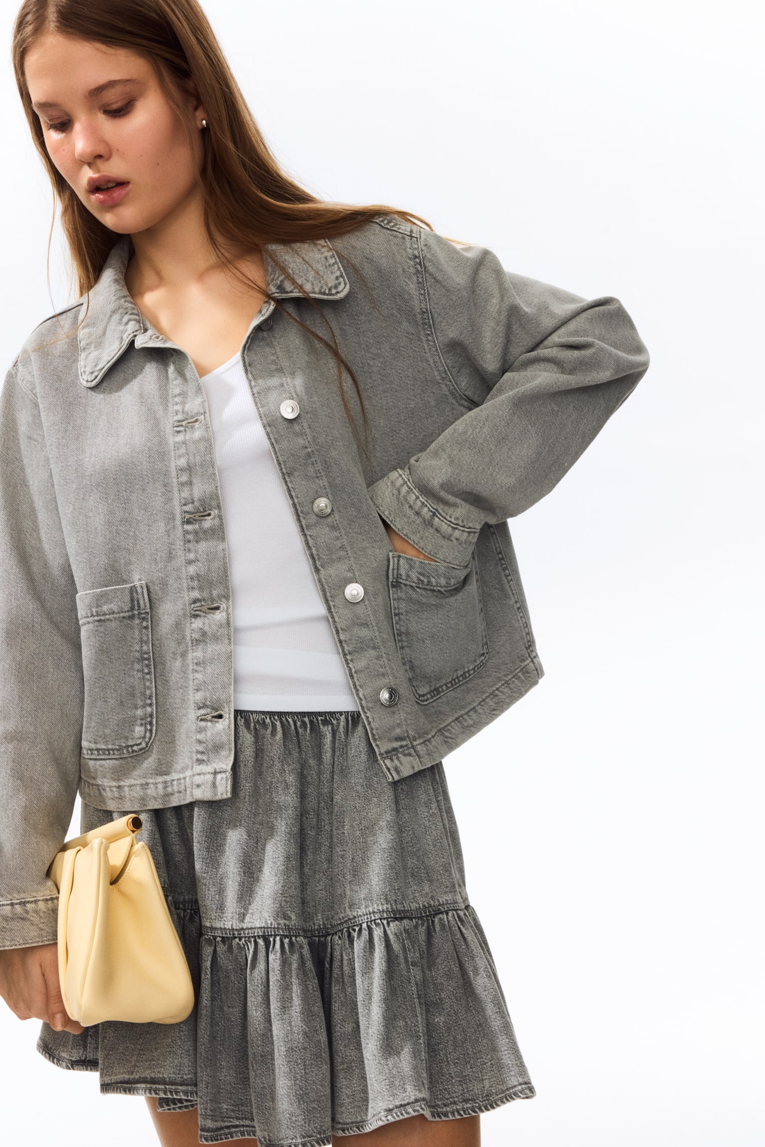 Куртка H&M Denim Jacket, цвет: Светлый джинсовый серый — фото 5