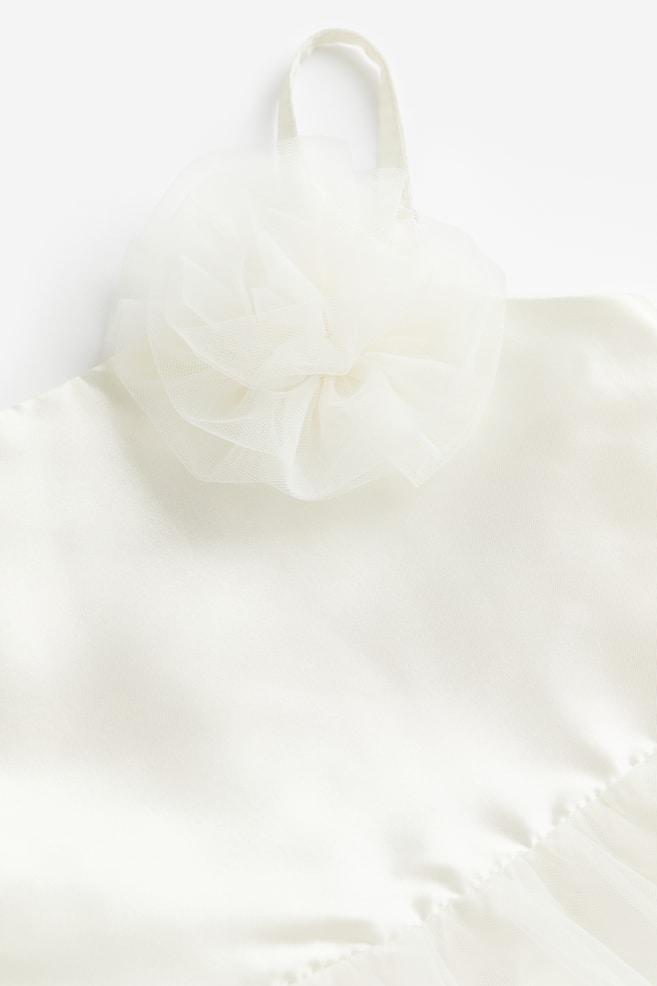 Tulle-skirt dress - White - 5