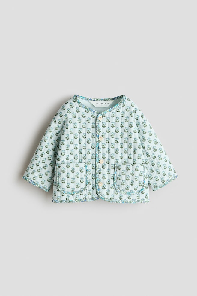 Quilted patchwork-print jacket - Light turquoise/Floral - 1