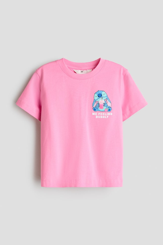 Print-motif cotton T-shirt - Pink/Lilo & Stitch/Light pink/Lilo & Stitch/Pink/Lilo & Stitch/Peach/Lilo & Stitch/Light pink/Lilo & Stitch/Black/Lilo & Stitch/Pink/Bluey/Light turquoise/Aristocats/White/Looney Tunes/Dark grey/Hello Kitty/Light pink/Minnie Mouse/Cream/Hello Kitty/Pink/Hello Kitty/White/KPop Demon Hunters - 1