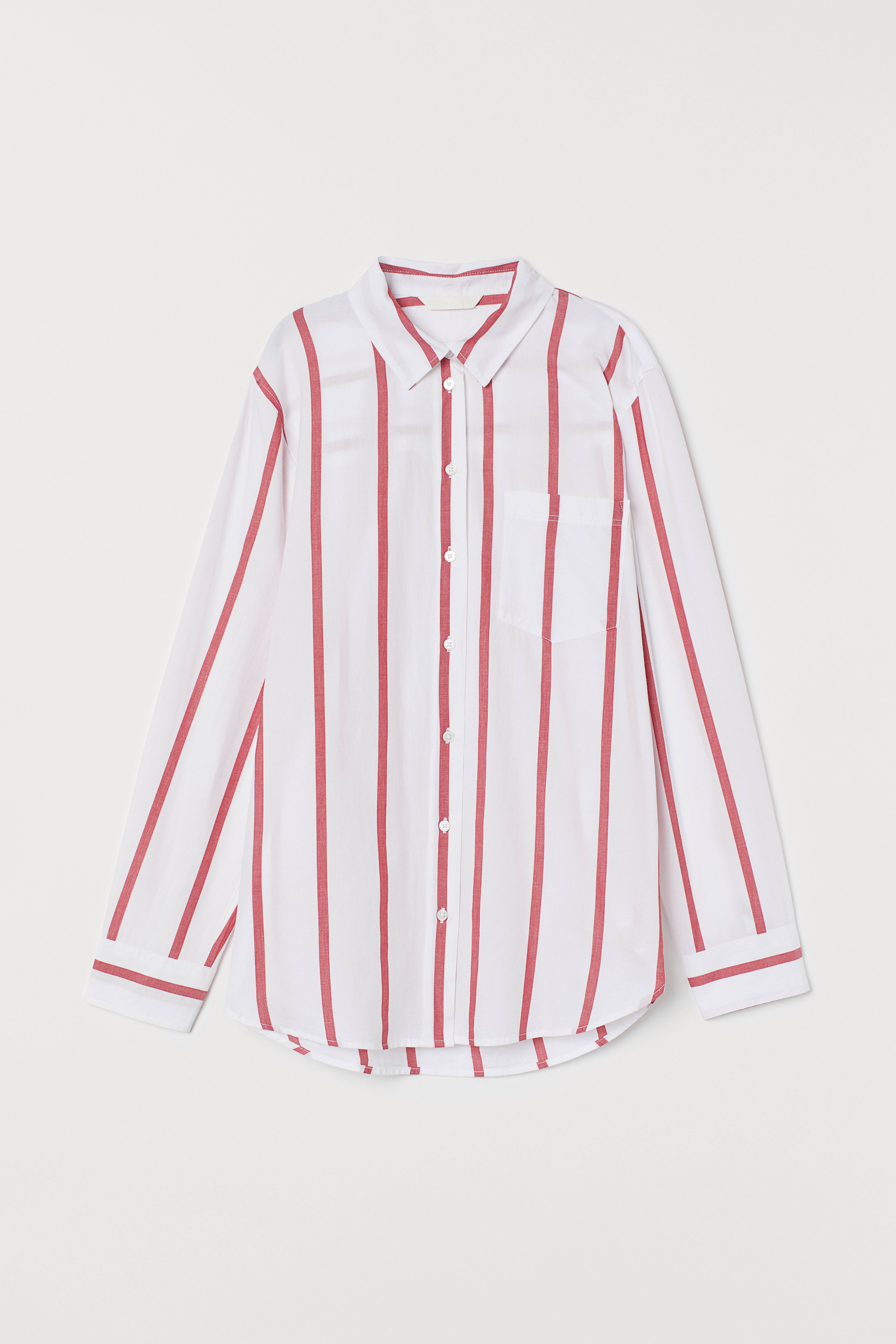 H&m red and white striped top best sale