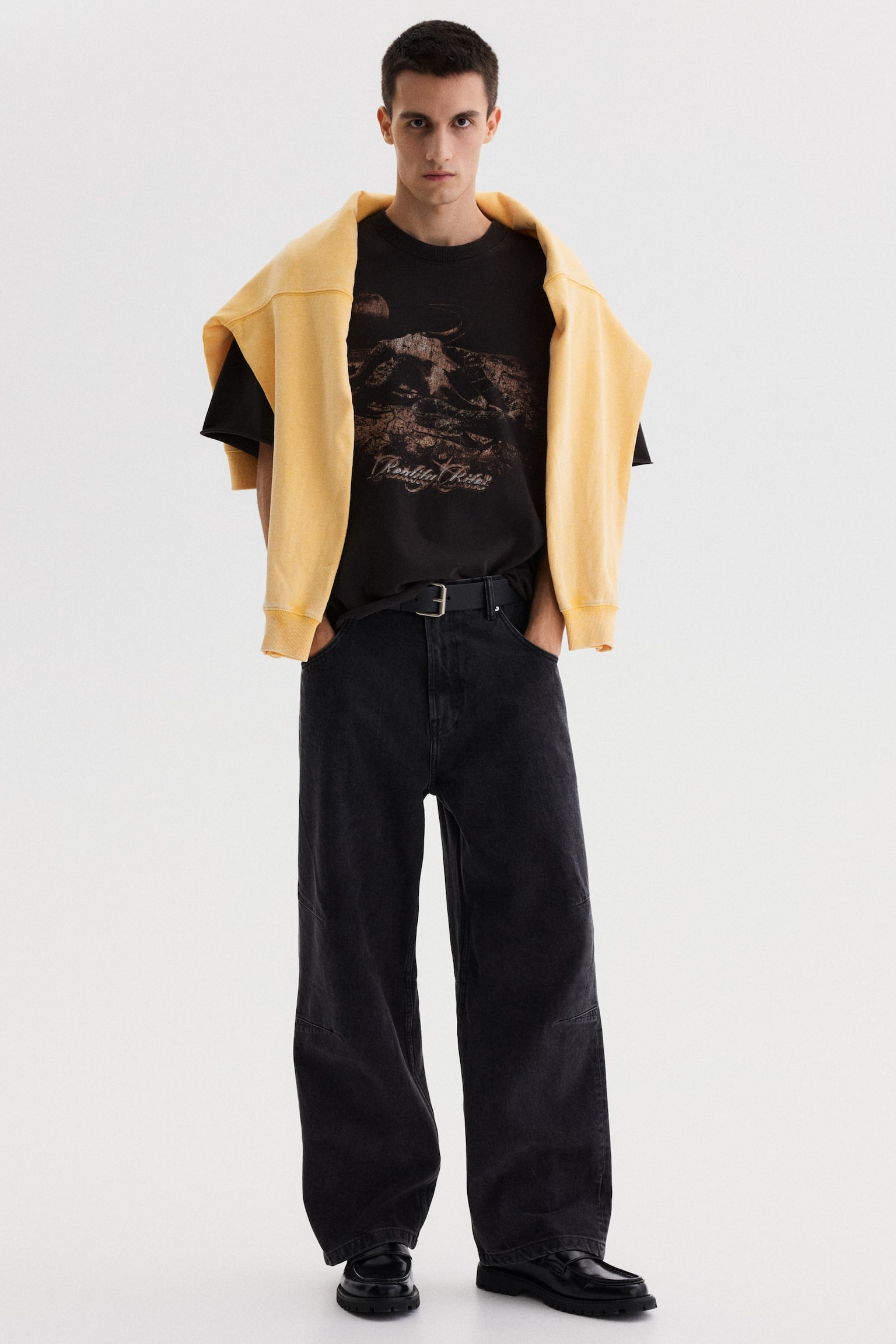 Oversized Fit Boxy-style t-shirt - Dark brown/Reality Bites/Grey/Yellow/California/Black/Golden Sunset/Dark grey/Soho Nyc/Dark blue/Run Wild/Bright red/Sunset - 4