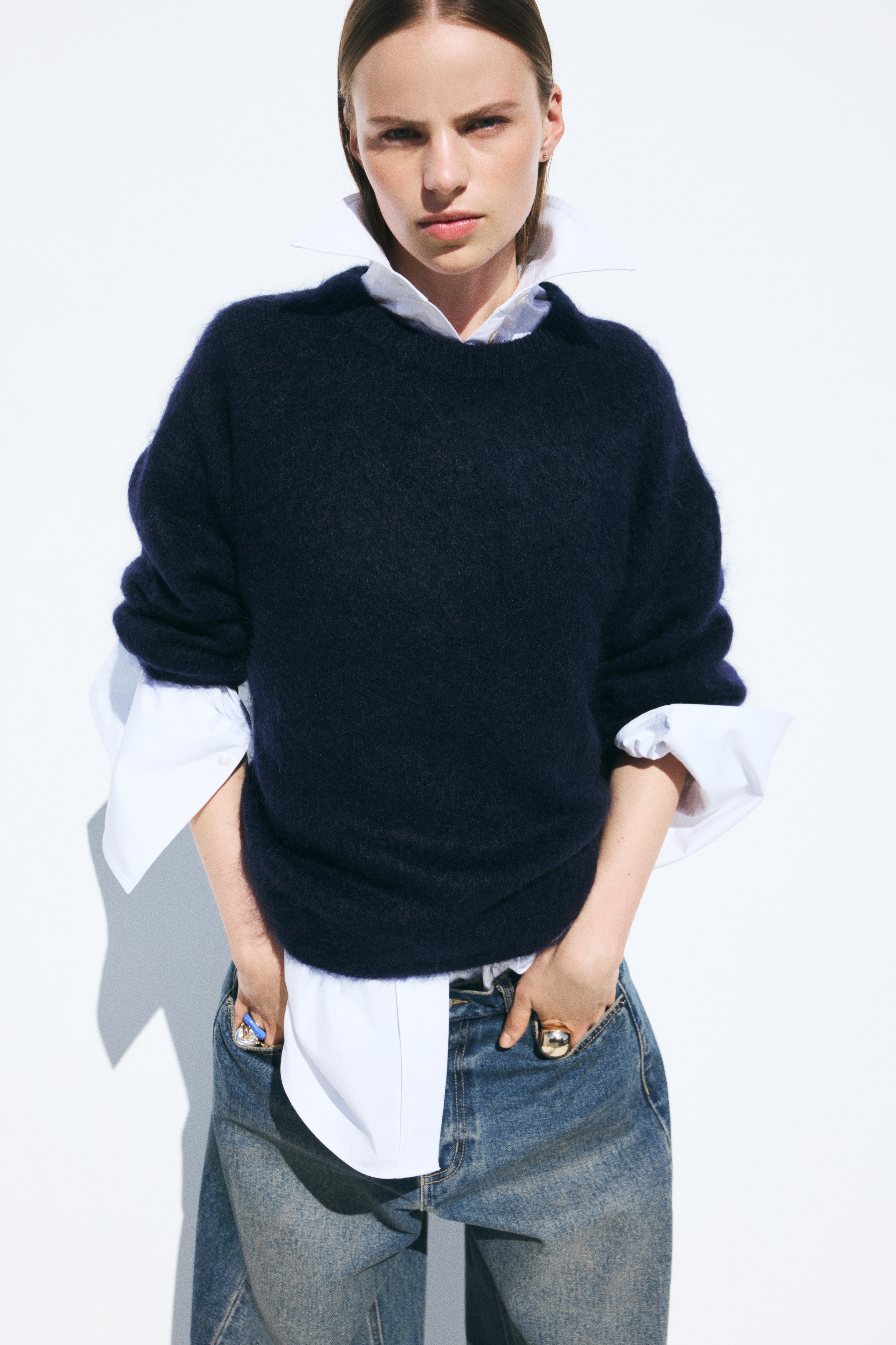 Jersey oversize en mezcla de mohairAuxiliar